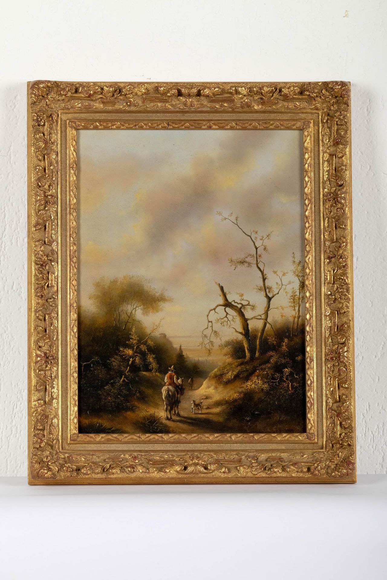 Joseph Quinaux (1822-1895) 
风景画，带框，右下角签名，40 X 30厘米。