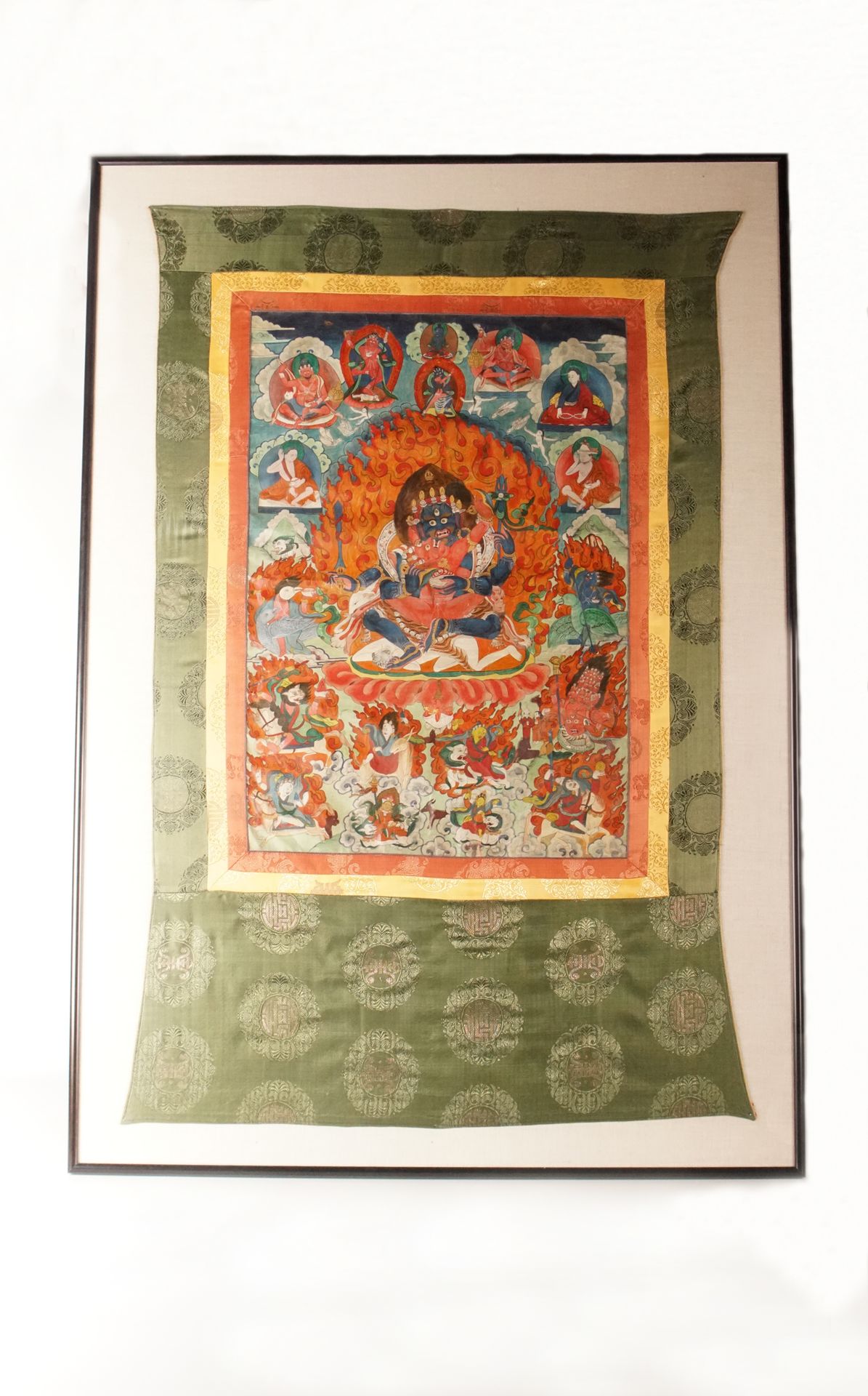 Tibet - 2 Tangka ou Thangka 2幅表现heruka的唐卡，包括Vajrabhairava和他的parèdre，周围有佛教神灵和Vajr&hellip;