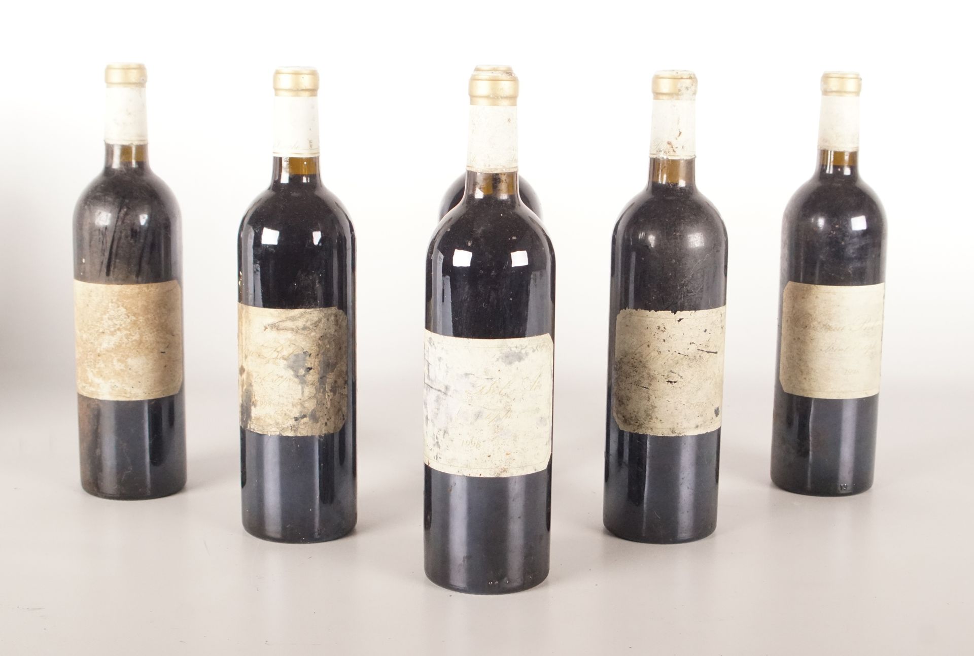 Vin - Saint-Estèphe - Bel Air - 1998 6 bottles - Good level - Almost illegible l&hellip;