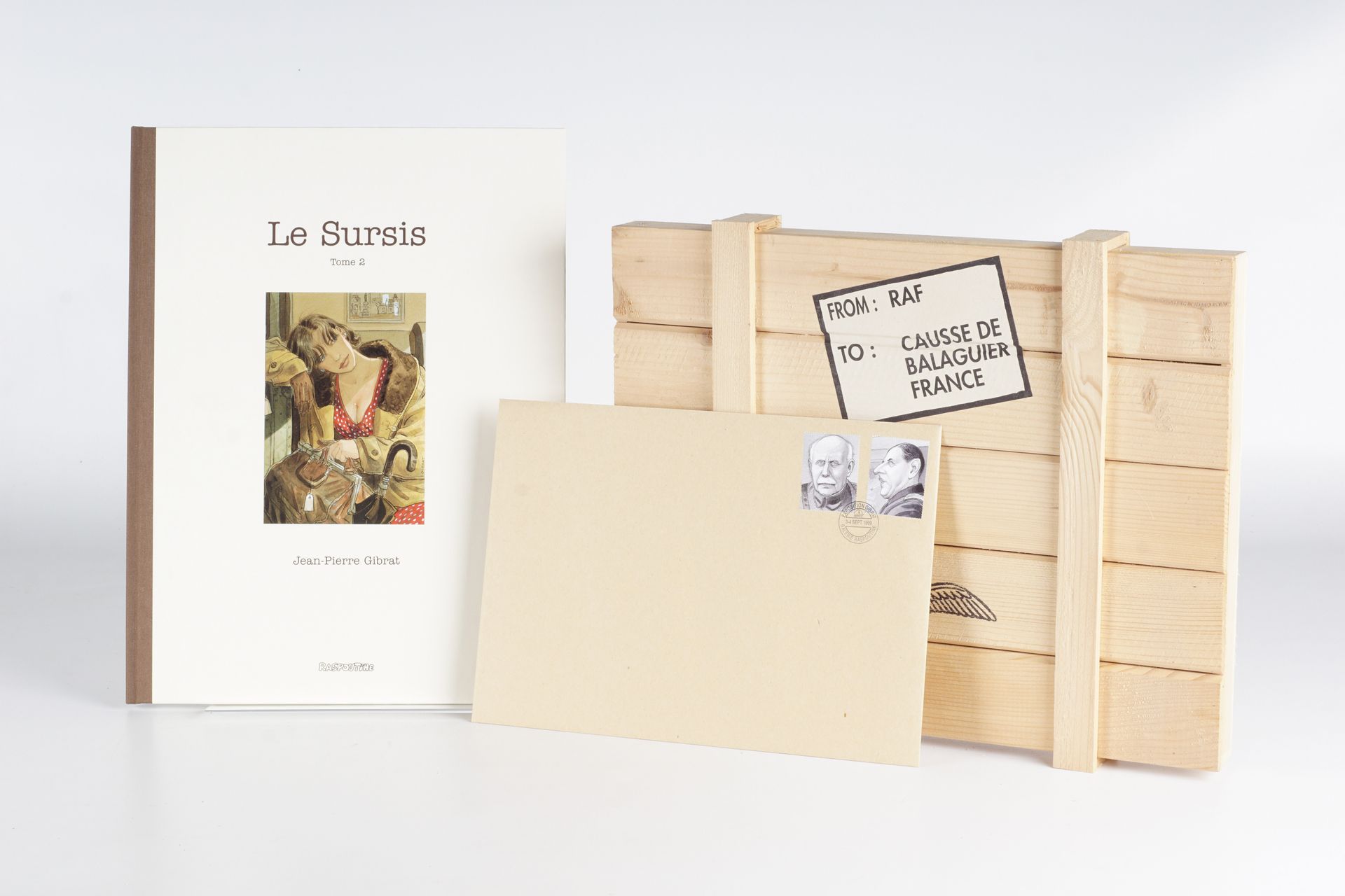 GIBRAT, Jean-Pierre (1954) 第一版 "Le sursis "T2，专辑装在一个有丝网印刷品和假邮票口袋的木盒里。600张（555个编号&hellip;