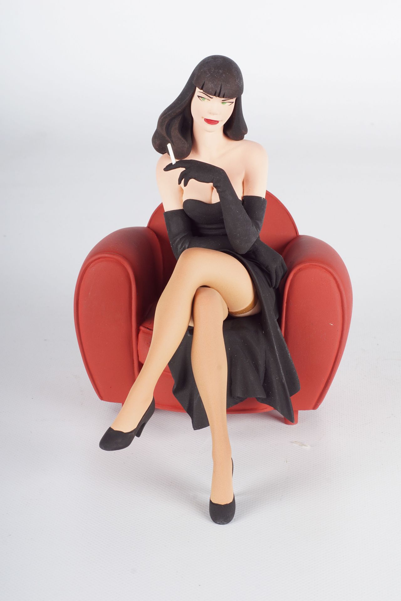 BERTHET, Philippe (1956) Fariboles，Pin-up 01，Pascal Rodier雕刻的小雕像，在她的扶手椅上，17厘米，19&hellip;