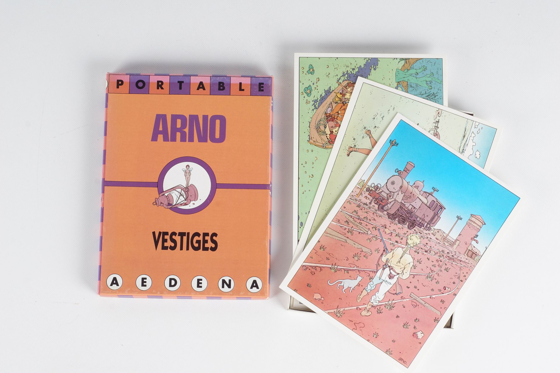 ARNO, Arnaud Dombre dit (1961-1996) 包含10幅插图的 "遗迹 "作品集，有编号和签名