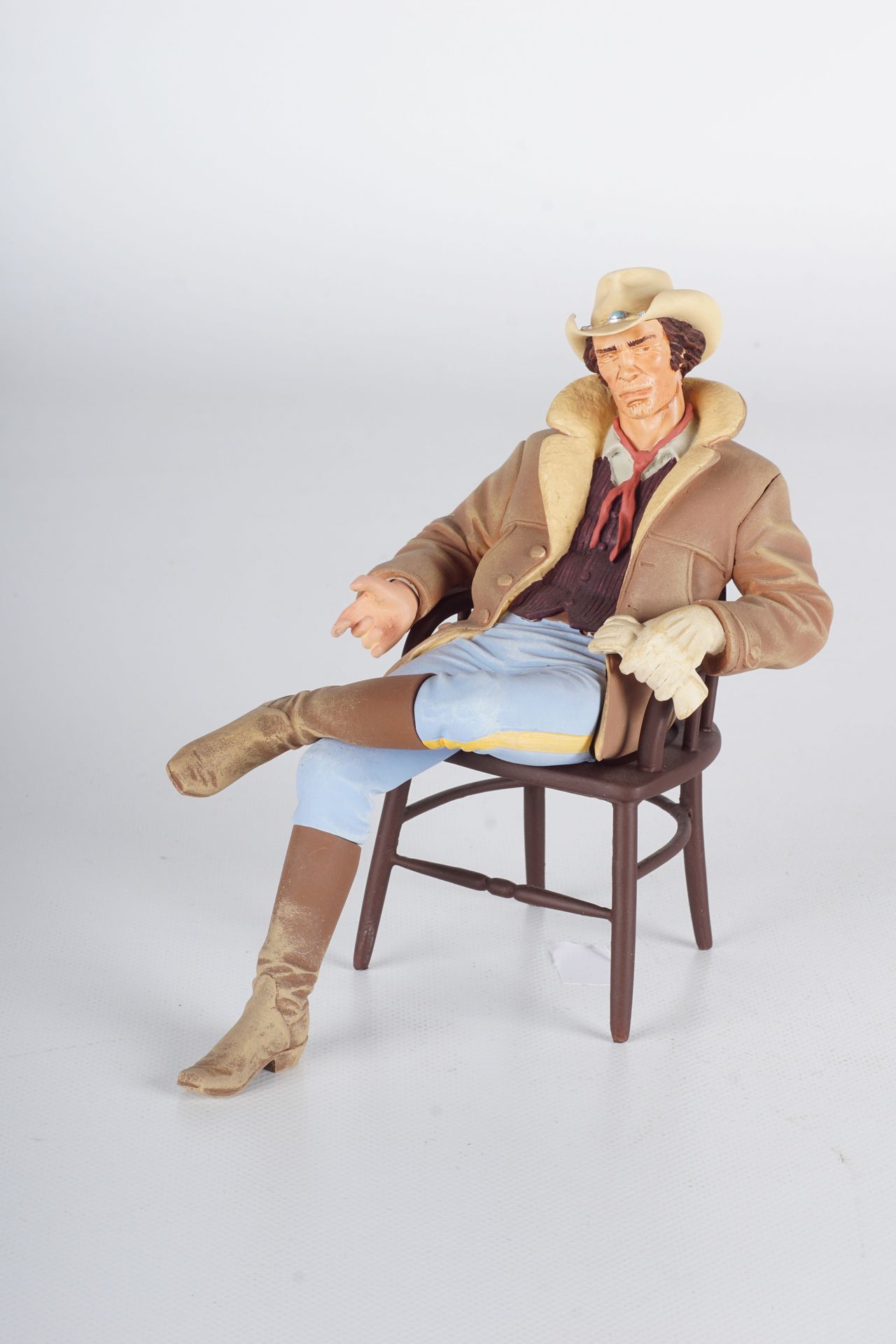 GIRAUD, Jean (1938-2012) Fariboles, le lieutenant Blueberry figurine sculptée pa&hellip;