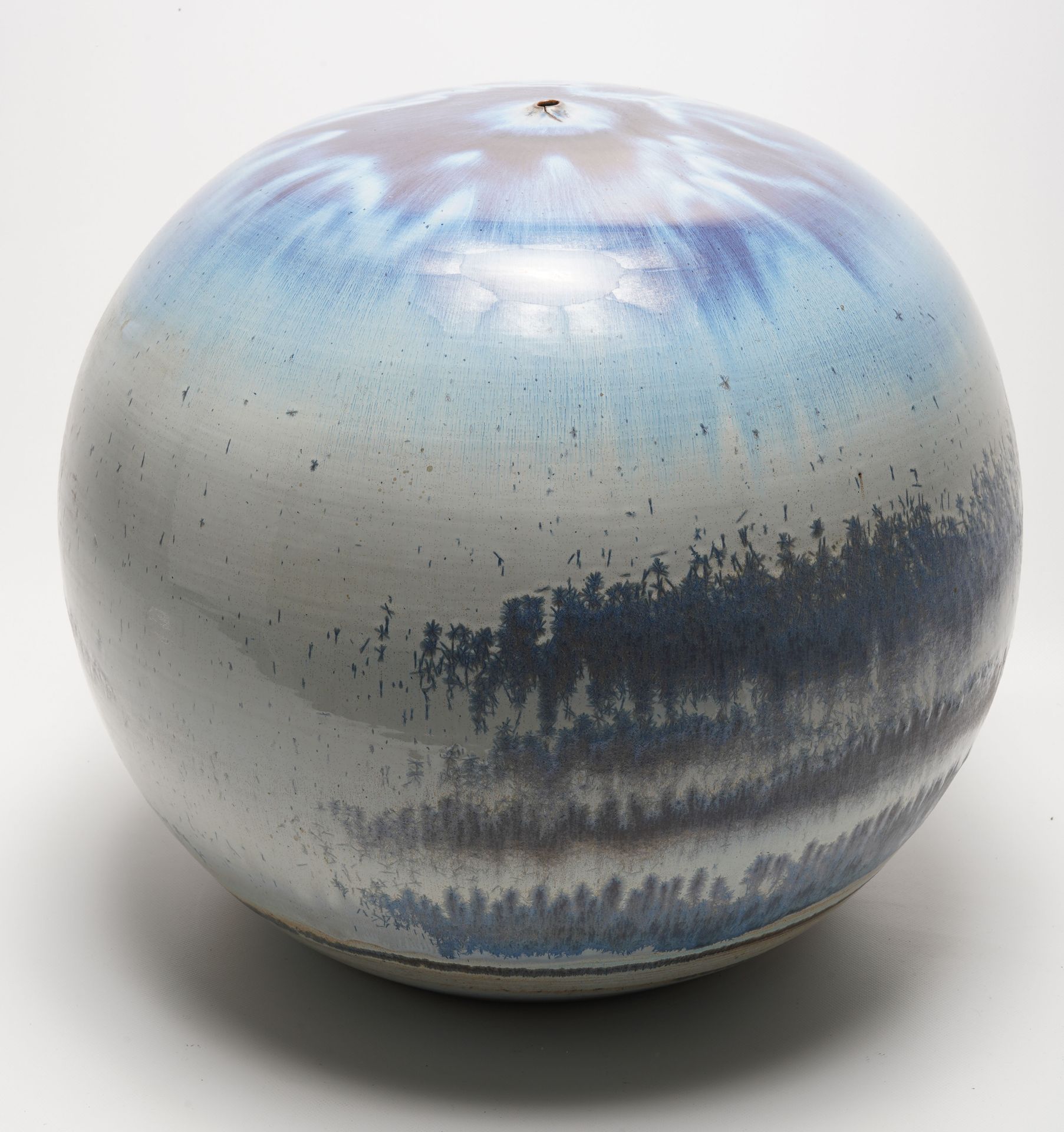 Antonio LAMPECCO (1932-2019) Very large vase ball soliflore in enamelled stonewa&hellip;