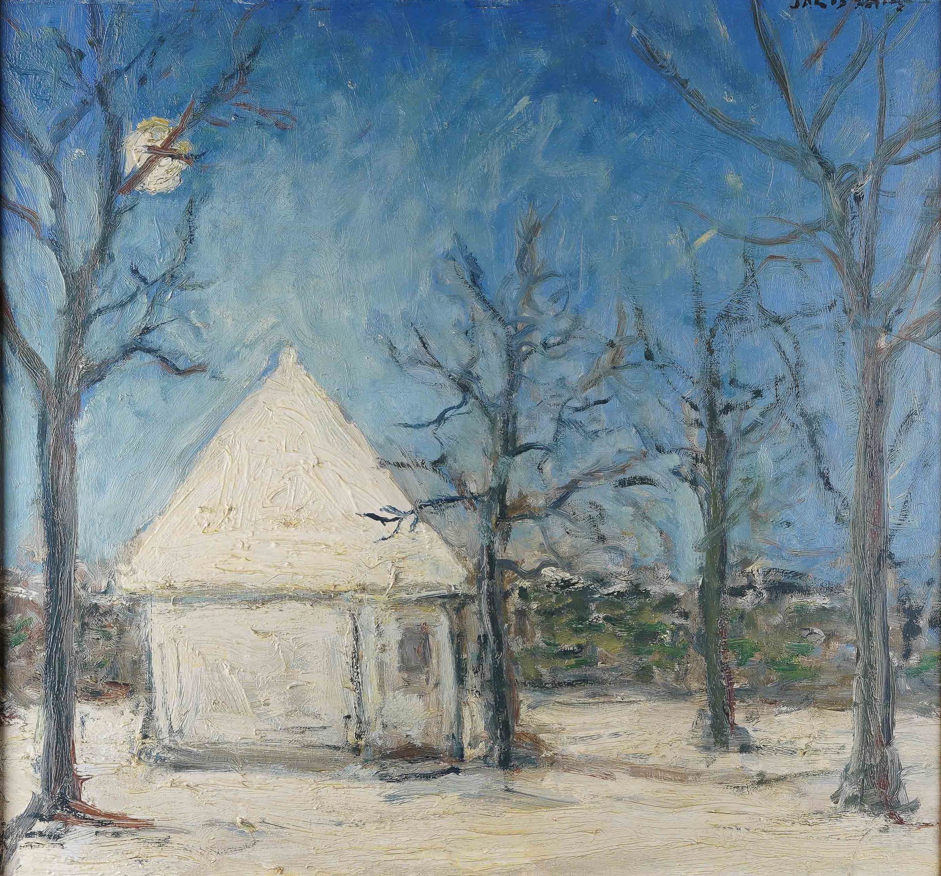 Jakob SMITS (1855/56-1928) Tonnelle sous la neige (Le belvédère de Malvina en hi&hellip;