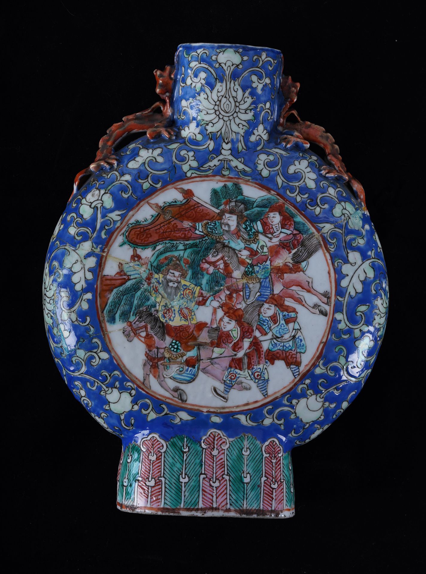 Chine - Famille rose - Travail ancien Vase gourde à décor de phoenix et pivoine &hellip;