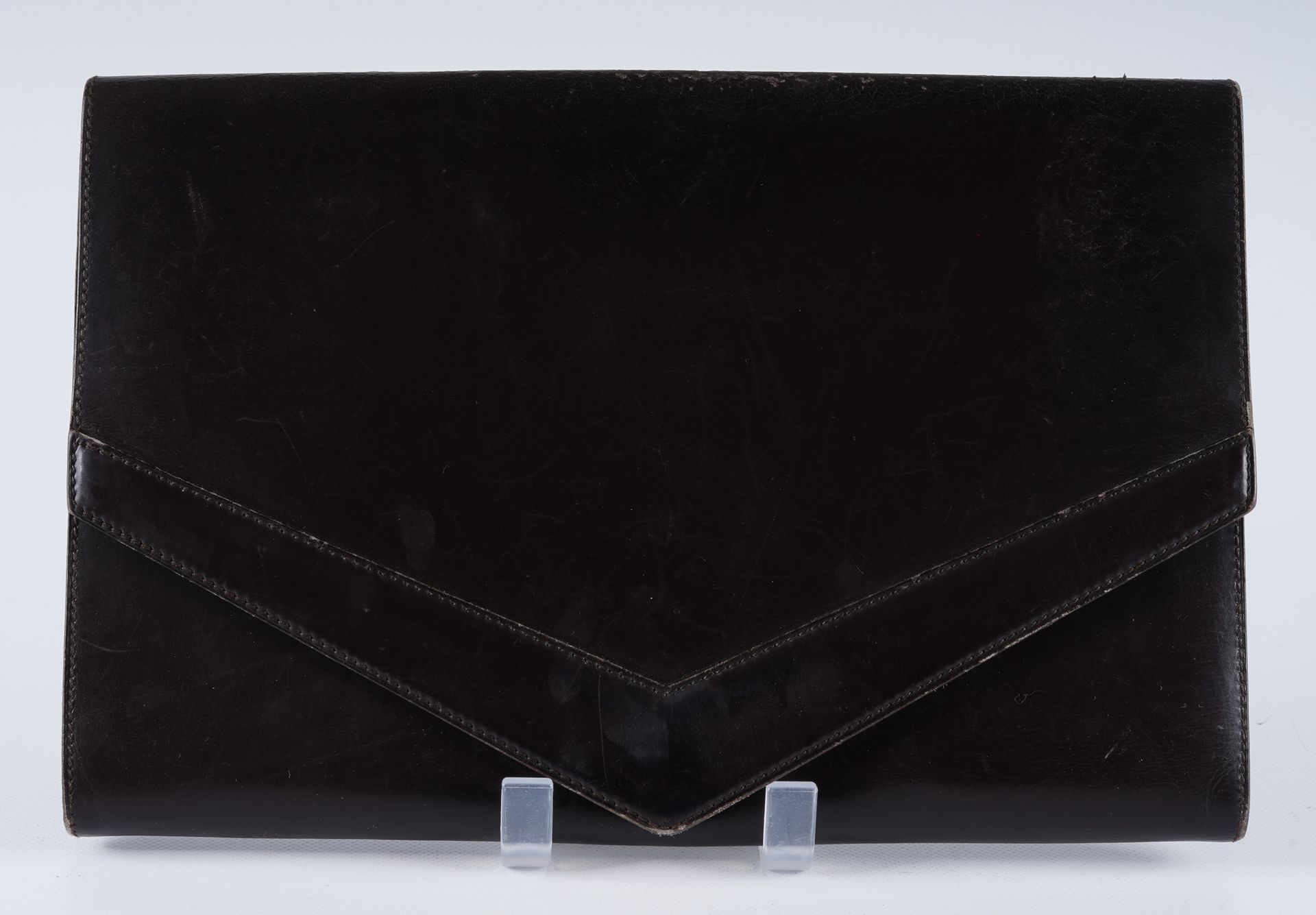 Delvaux Leather Envelope Clutch
