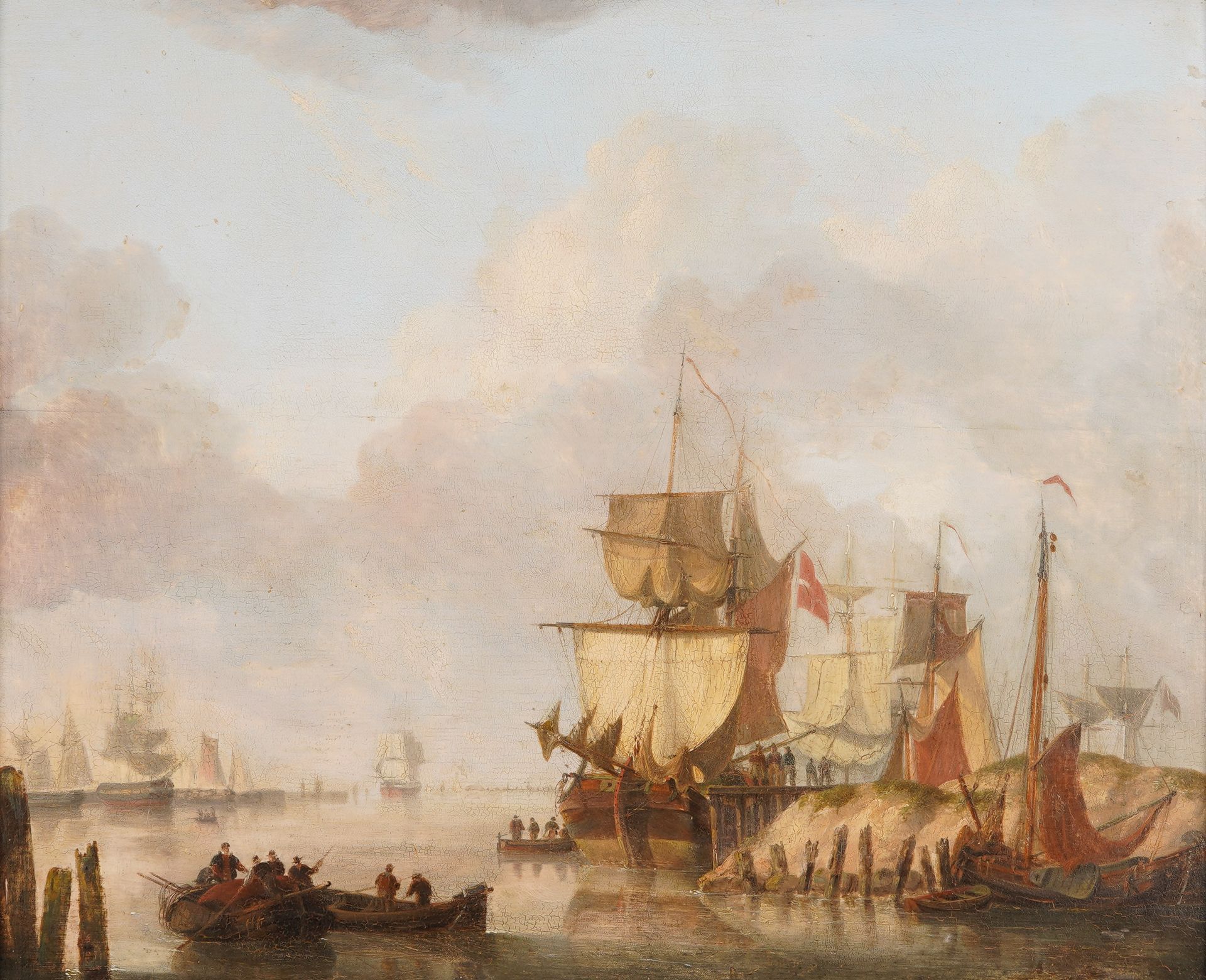 Willem II VAN DE VELDE (1633-1707) à la manière de Navires au port (marine), éco&hellip;