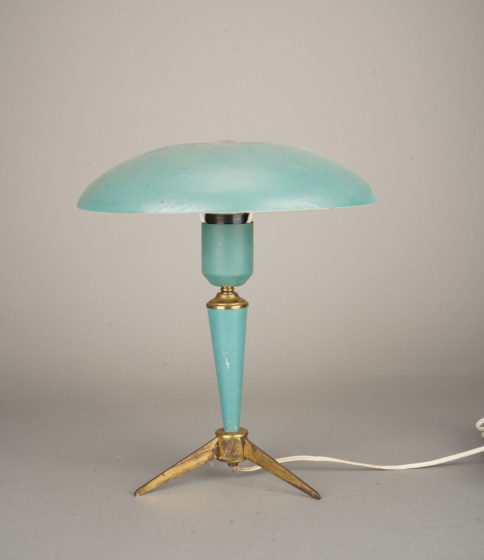 Louis Christian KALFF (1897-1976) Lampe de bureau "bijou", en métal laqué, étiqu&hellip;