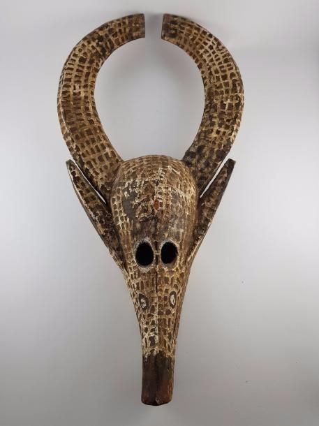Null Mali, Bamana, masque Buffalo, travail ancien acheté dans une galerie à Base&hellip;