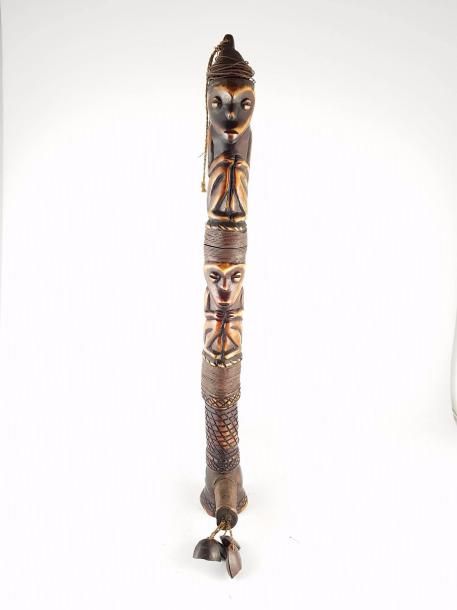 Null Congo, Lega, hache d'apparat, 41cm, fer et ivoire avant 1940, sculpture anc&hellip;