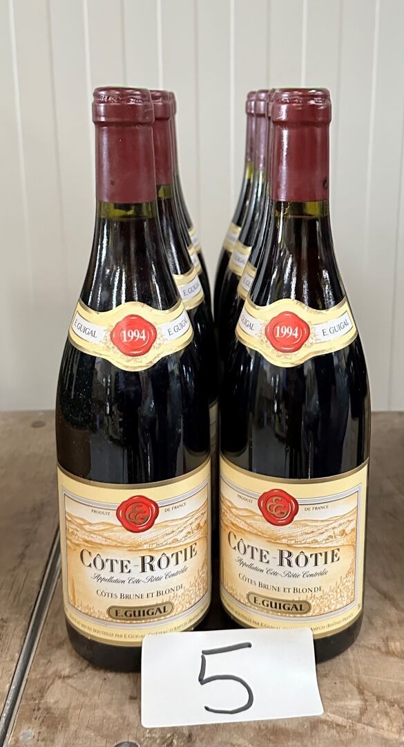 Null 8 bottiglie COTE-ROTIE E. GUIGAL 1994 appellation côte-Rotie Contrôlée, BRU&hellip;