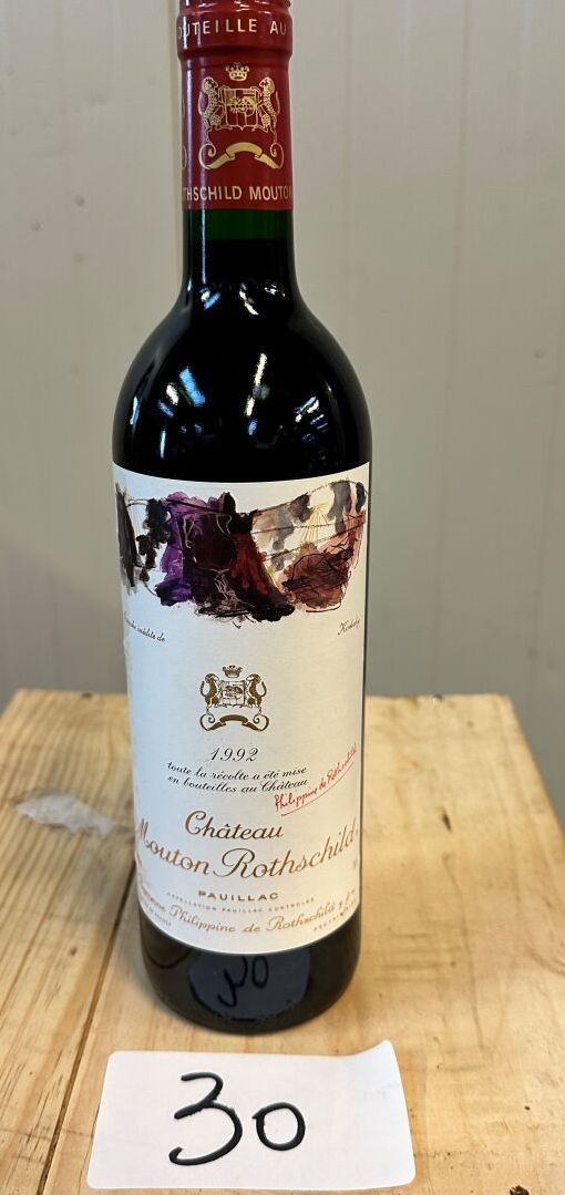 Null 1 bl Château Mouton Rothschild, Pauillac 1992（标签插图：Kirkeby）