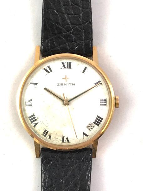 ZENITH ZENITH Men's wristwatch, round case in 18k gold 750°/00, white dial with &hellip;