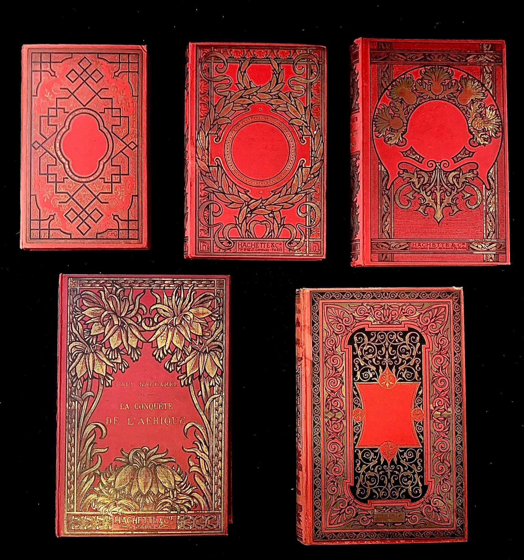 Null Cartonnages, suite de 5 volumes comprenant : Voyage autour de mon Jardin bo&hellip;