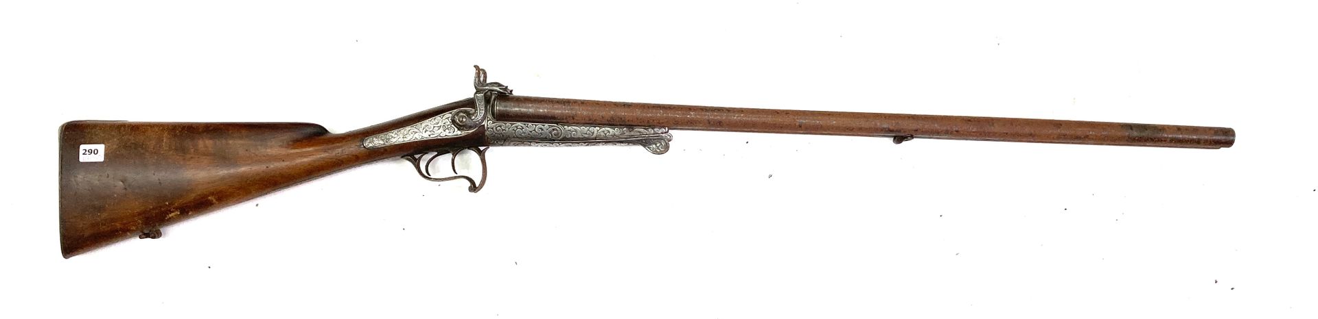 Null fusil de chasse à broche, canons en table Damas de 68,5 cm calibre 16, méca&hellip;