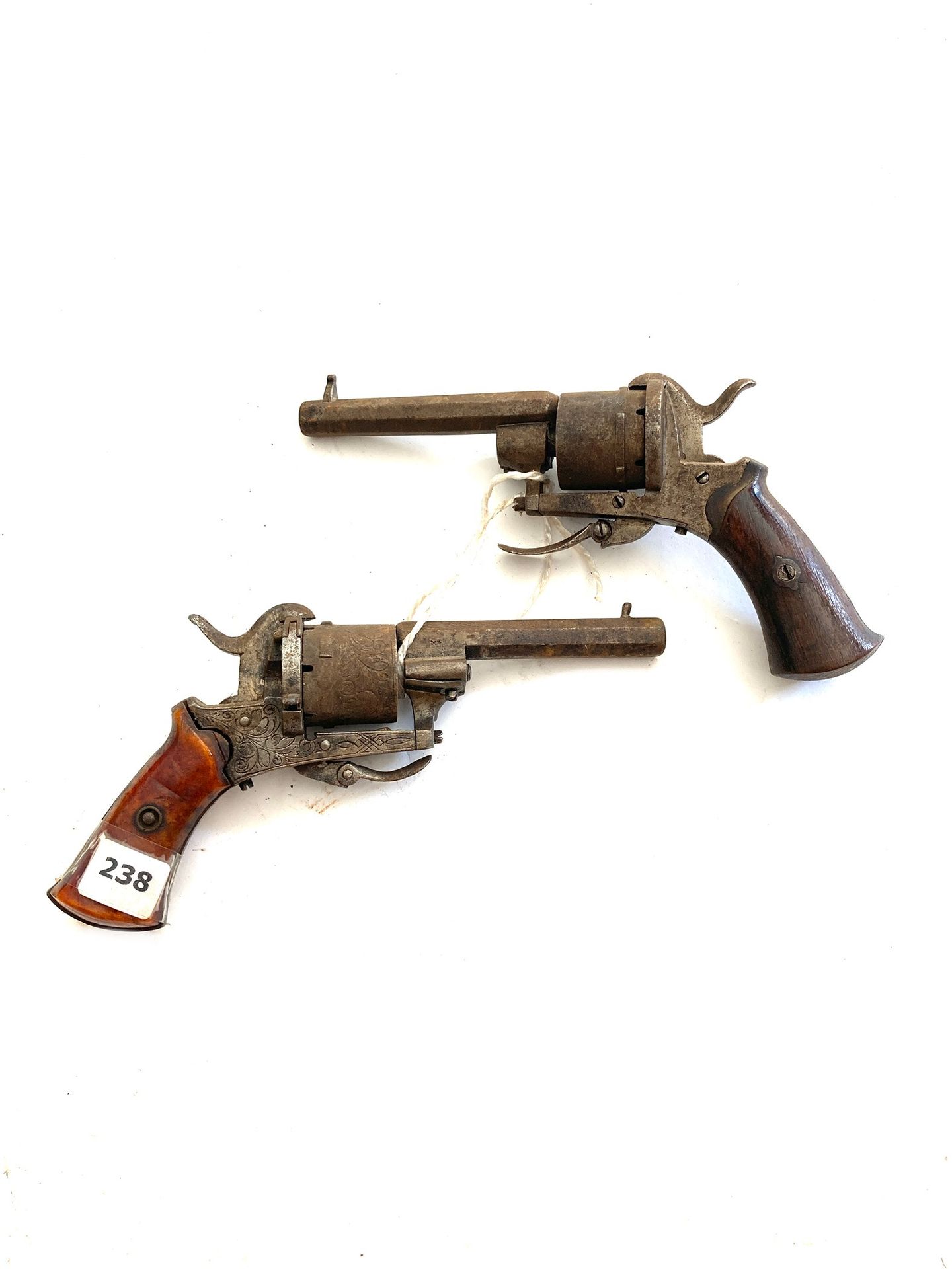 Null Revolver à broche système LEFAUCHEUX, calibre 7 mm, canon octogonal, barill&hellip;