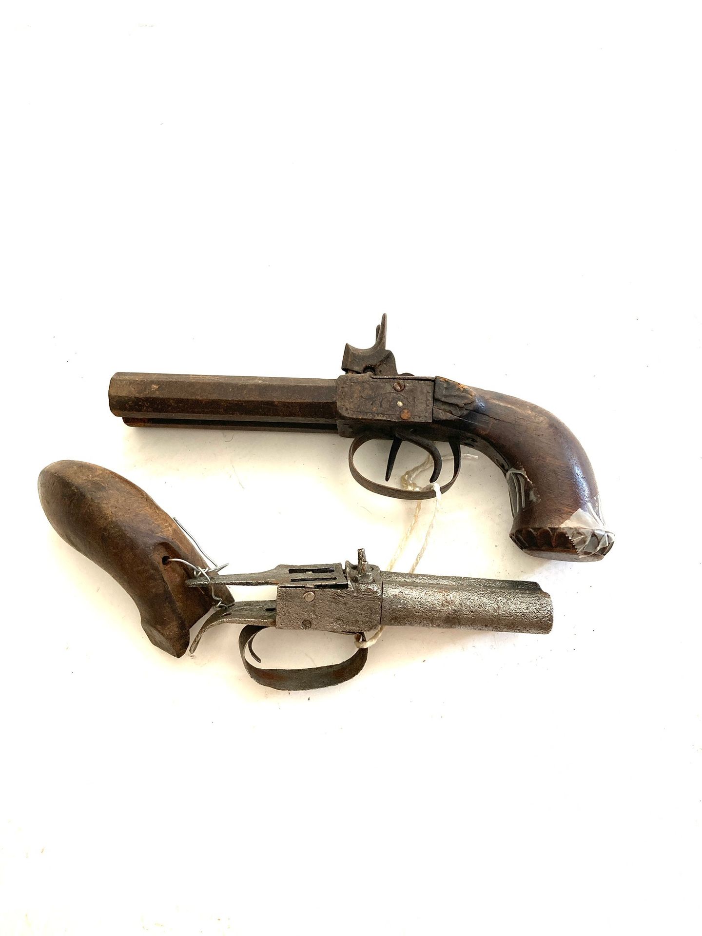 Null Pistolet à coffre à canon double, LT 22 cm, mécanisme à réviser, usure, oxy&hellip;