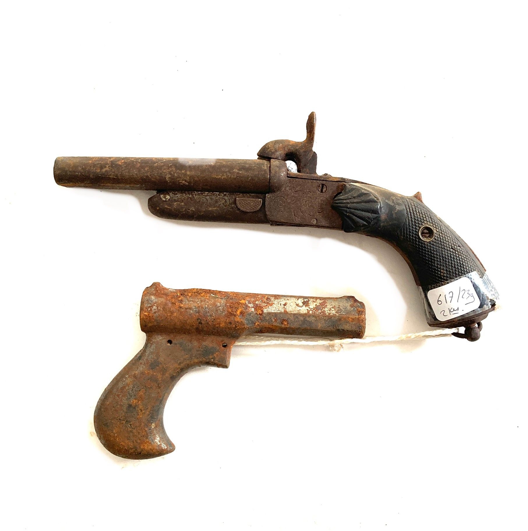 Null Pistolet à broche à canon double rayé, détente escamotable, mécanisme à rév&hellip;
