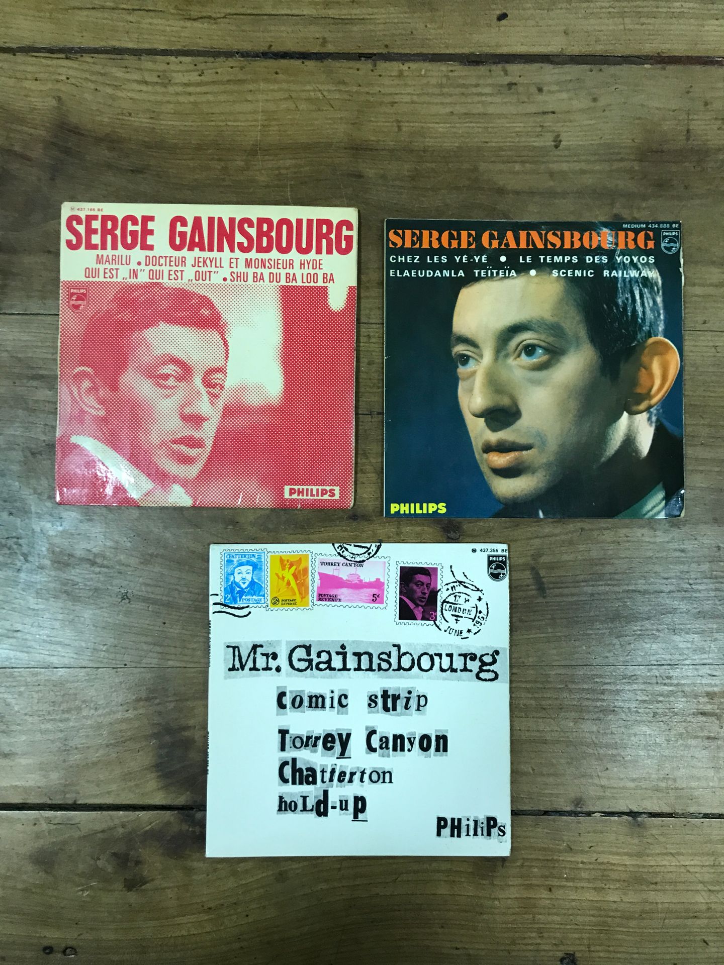 Serge GAINSBOURG Lot de 5 disques 45 tours 4 titres de Serge Gainsbourg années 6&hellip;