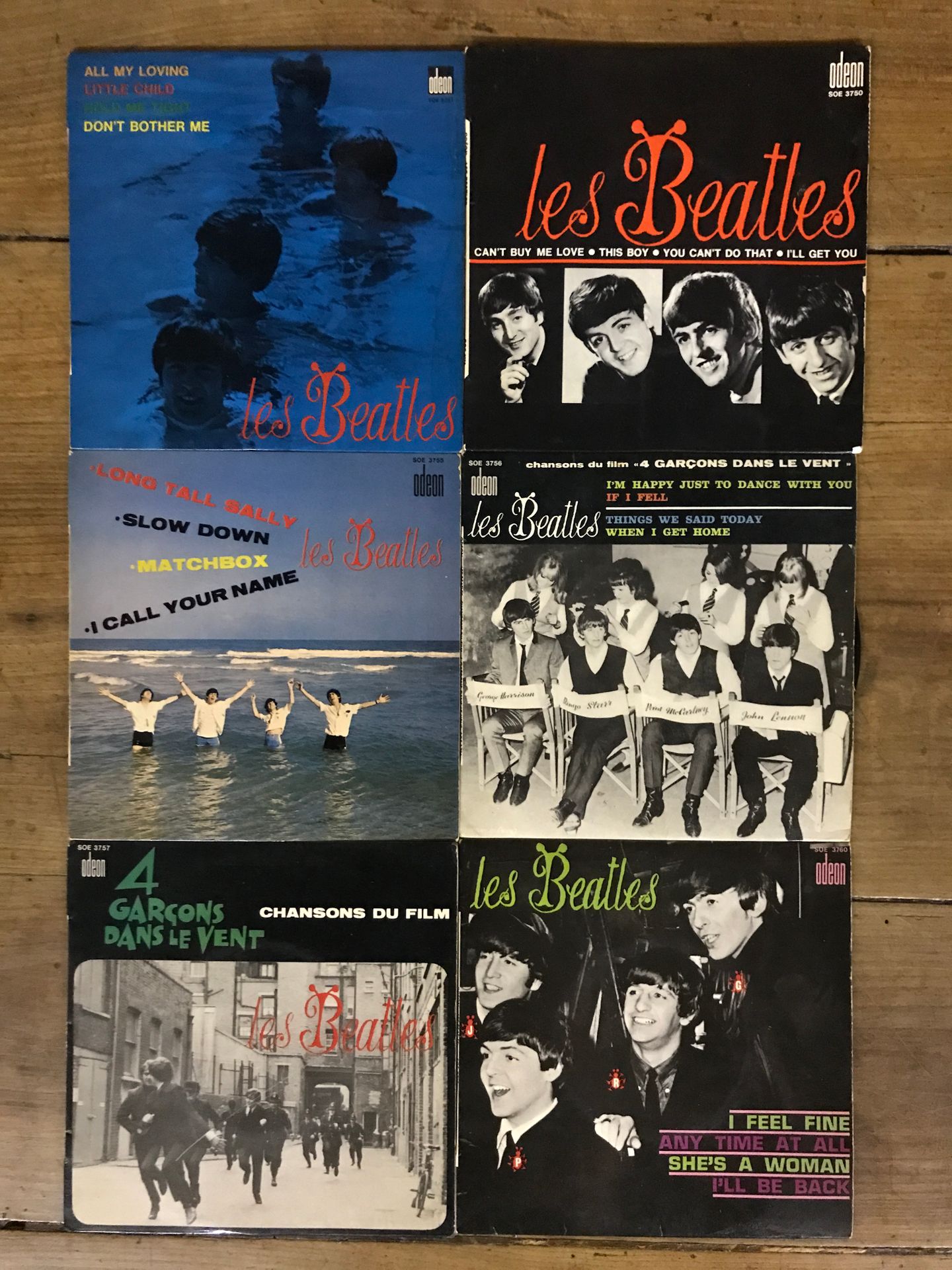 THE BEATLES Lot de 10 disques 45 tours 4 titres des Beatles années 60 pressage f&hellip;