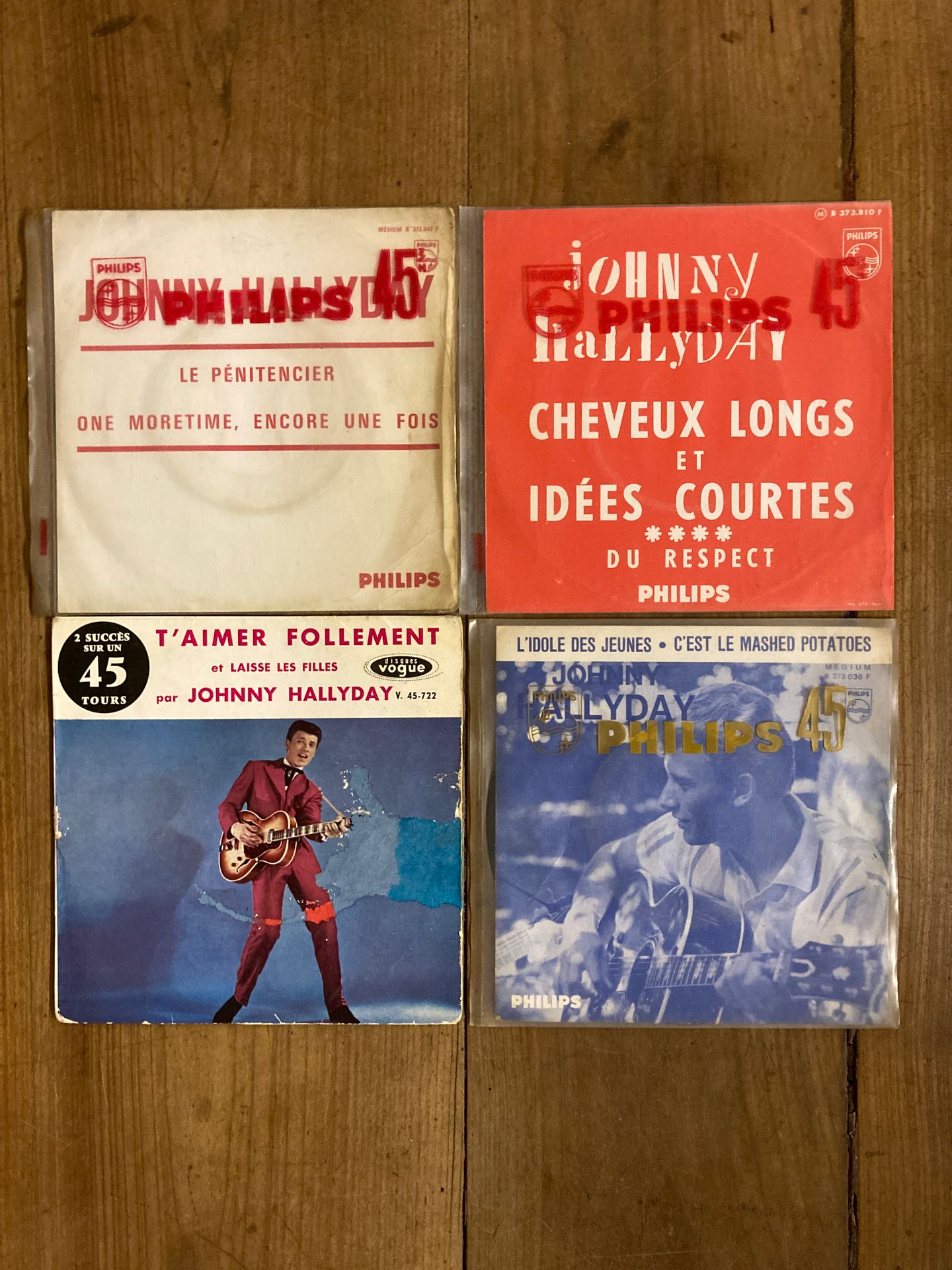 Johnny HALLYDAY Lot de 4 disques 45 tours 2 titres promo jukebox de Johnny Hally&hellip;