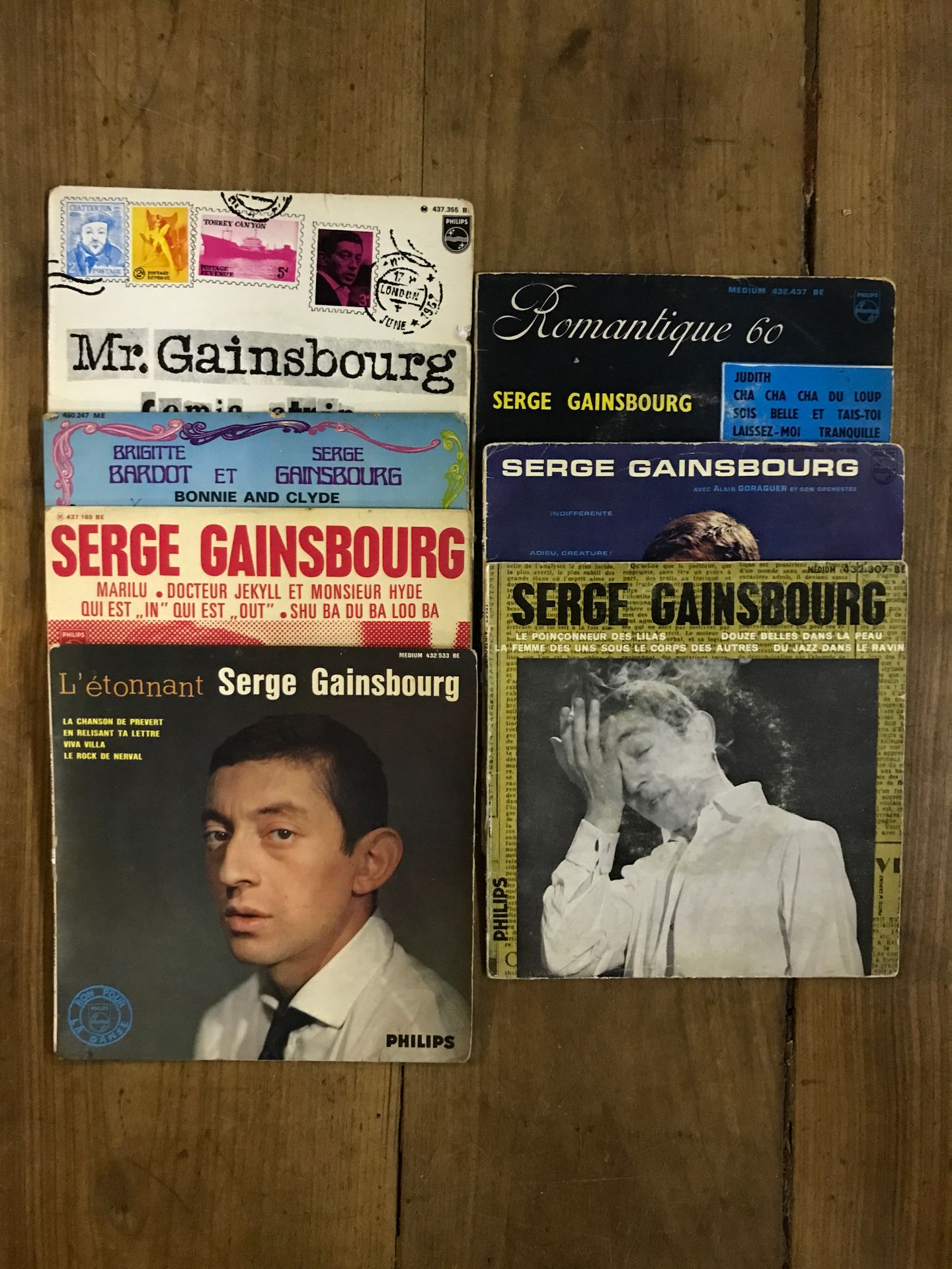 Serge GAINSBOURG Lot de 7 disques 45 tours 4 titres de Serge Gainsbourg années 6&hellip;