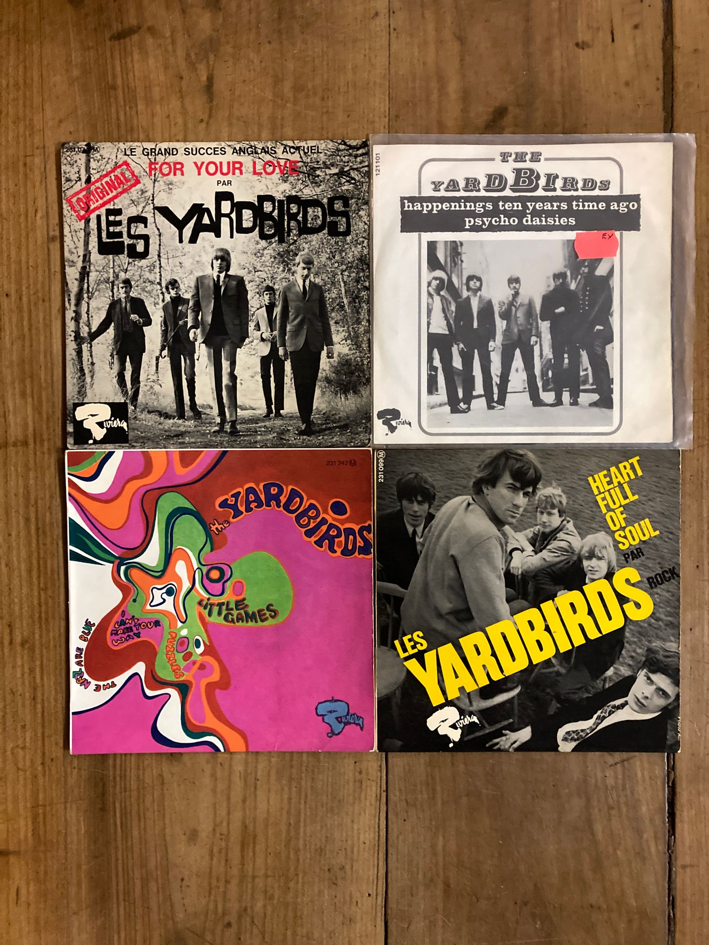THE YARDBIRDS Lot de 7 disques 45 tours 4 titres et 1 disque 45 tours 2 titres d&hellip;