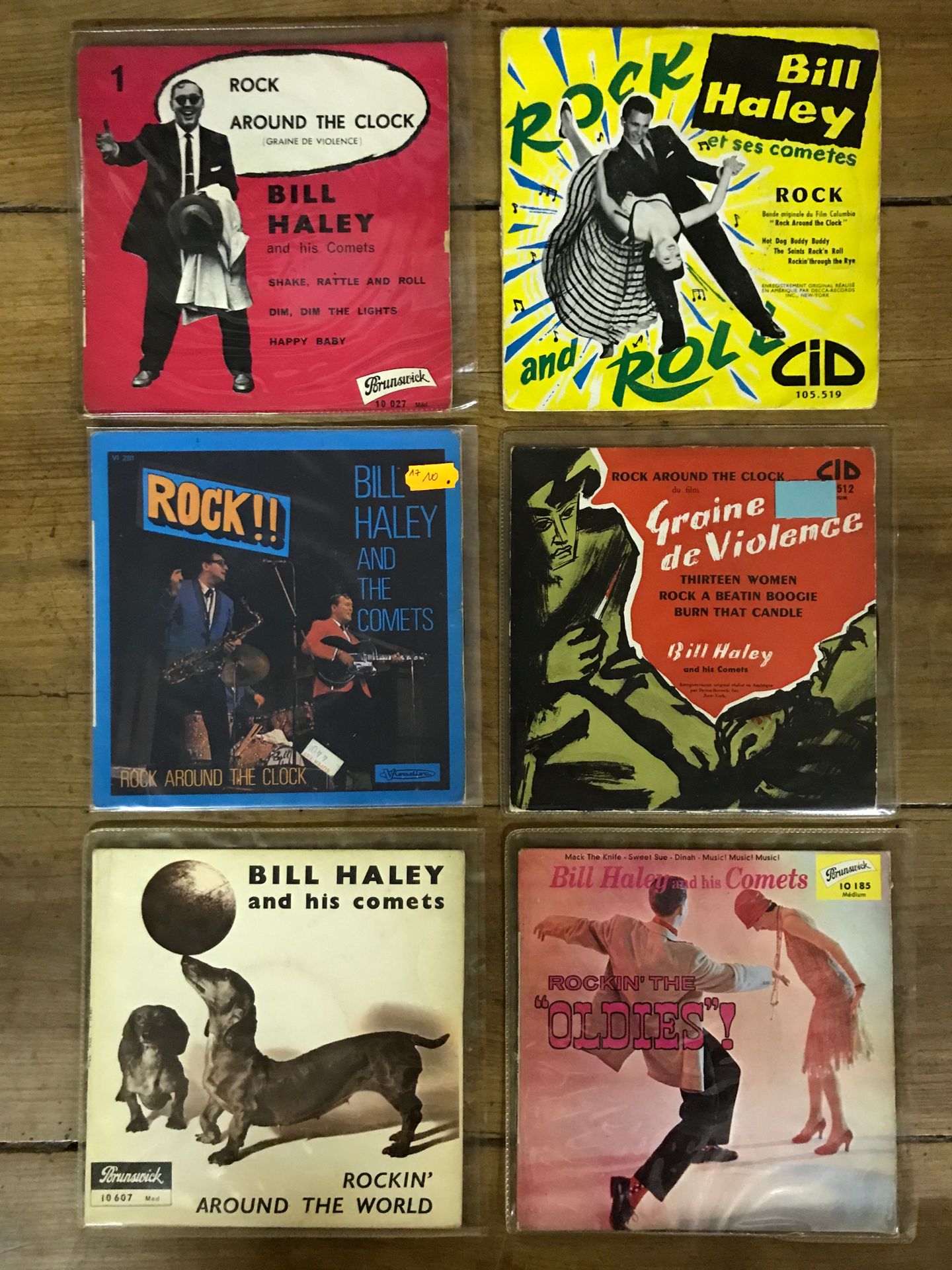 BILL HALEY, EVERLY BROTHERS, CHUCK BERRY... Lot de 14 disques 45 tours 4 titres &hellip;