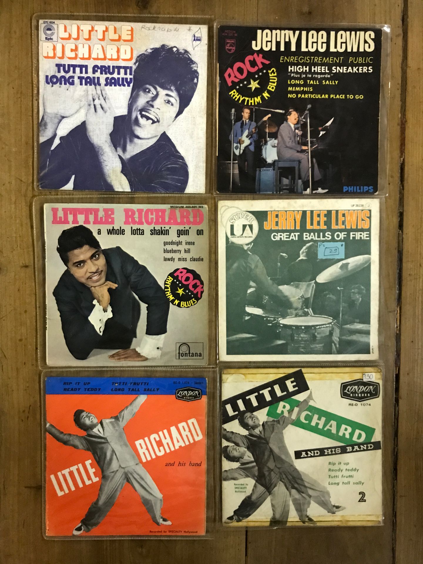 LITTLE RICHARD, JERRY LEE LEWIS Lot de 8 disques 45 tours 4 titres et 2 disques &hellip;