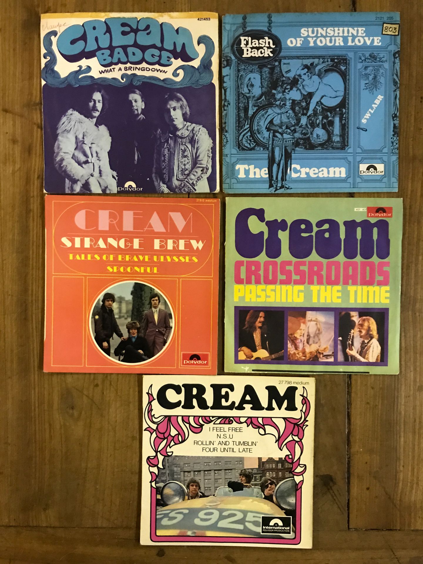 CREAM Lot de 2 disques 45 tours 4 titres et 2 disques 45 tours 2 titres de Cream&hellip;