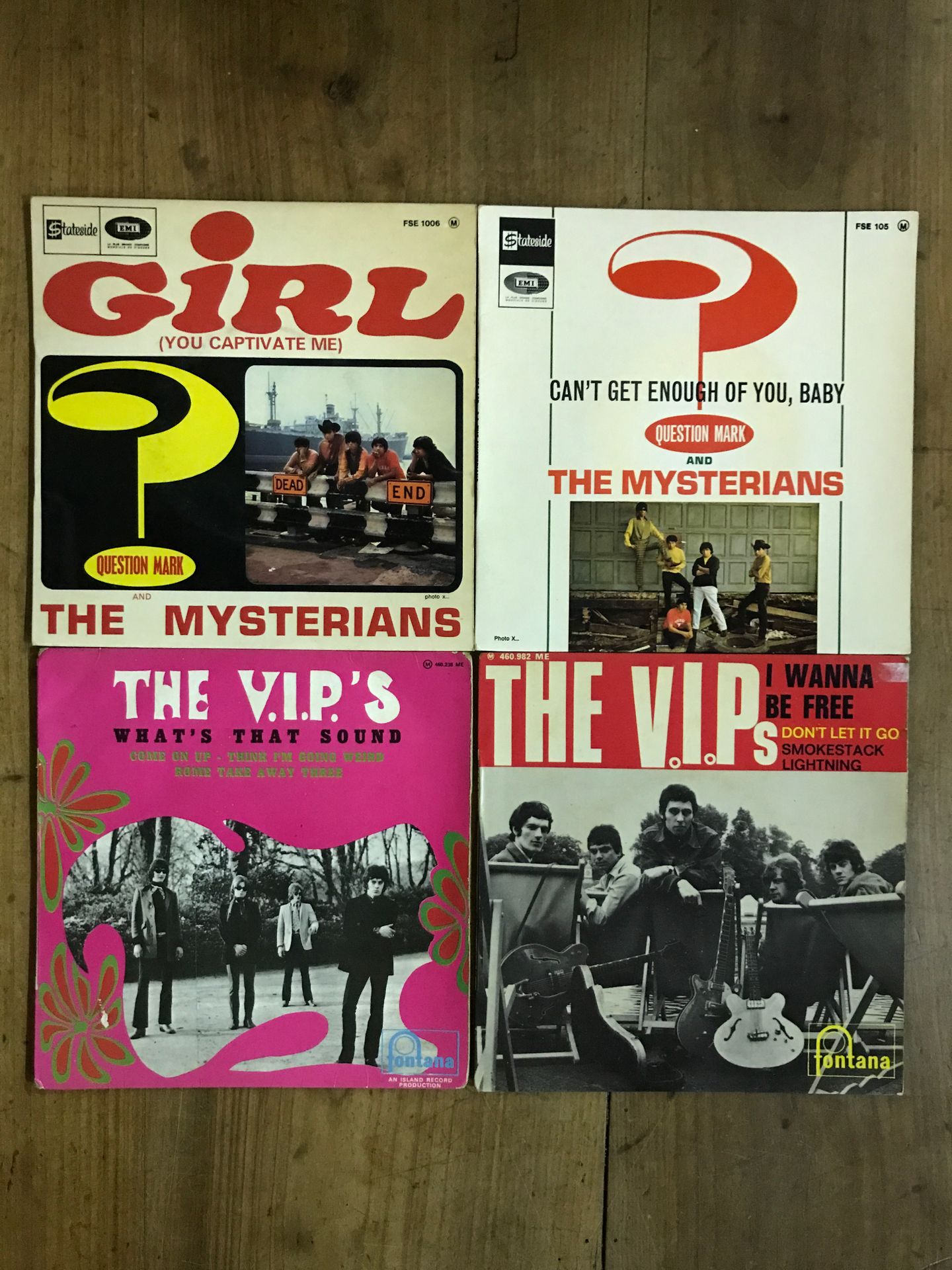 VIP'S, QUESTION MARK, MYSTERIANS, DAVE CLARK FIVE Lot de 8 disques 45 tours 4 ti&hellip;