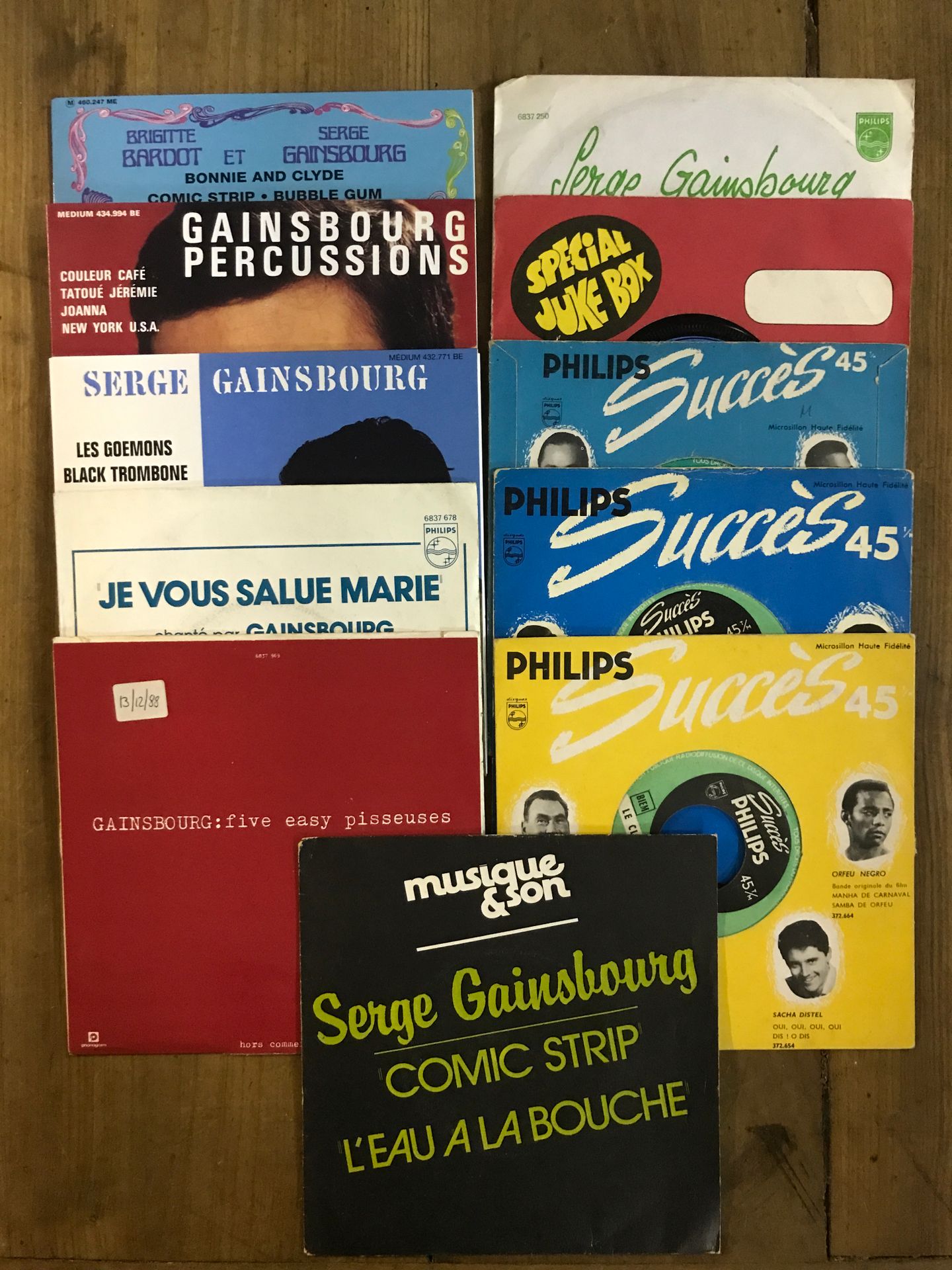 Serge GAINSBOURG Lot de 8 disques 45 tours 2 titres promo ou jukebox de Serge Ga&hellip;
