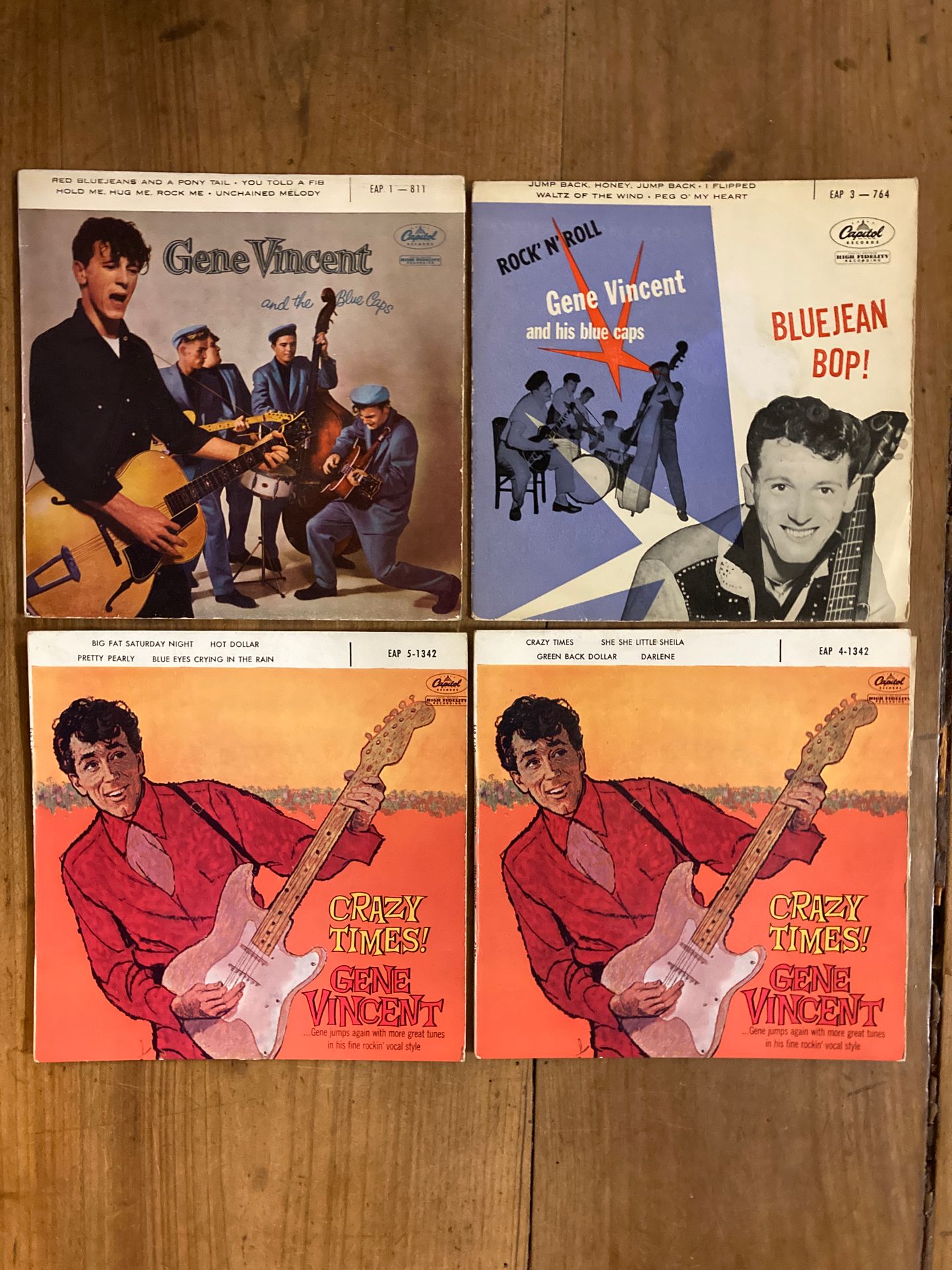 GENE VINCENT Lot de 4 disques 45 tours 4 titres de Gene Vincent années 60 pressa&hellip;