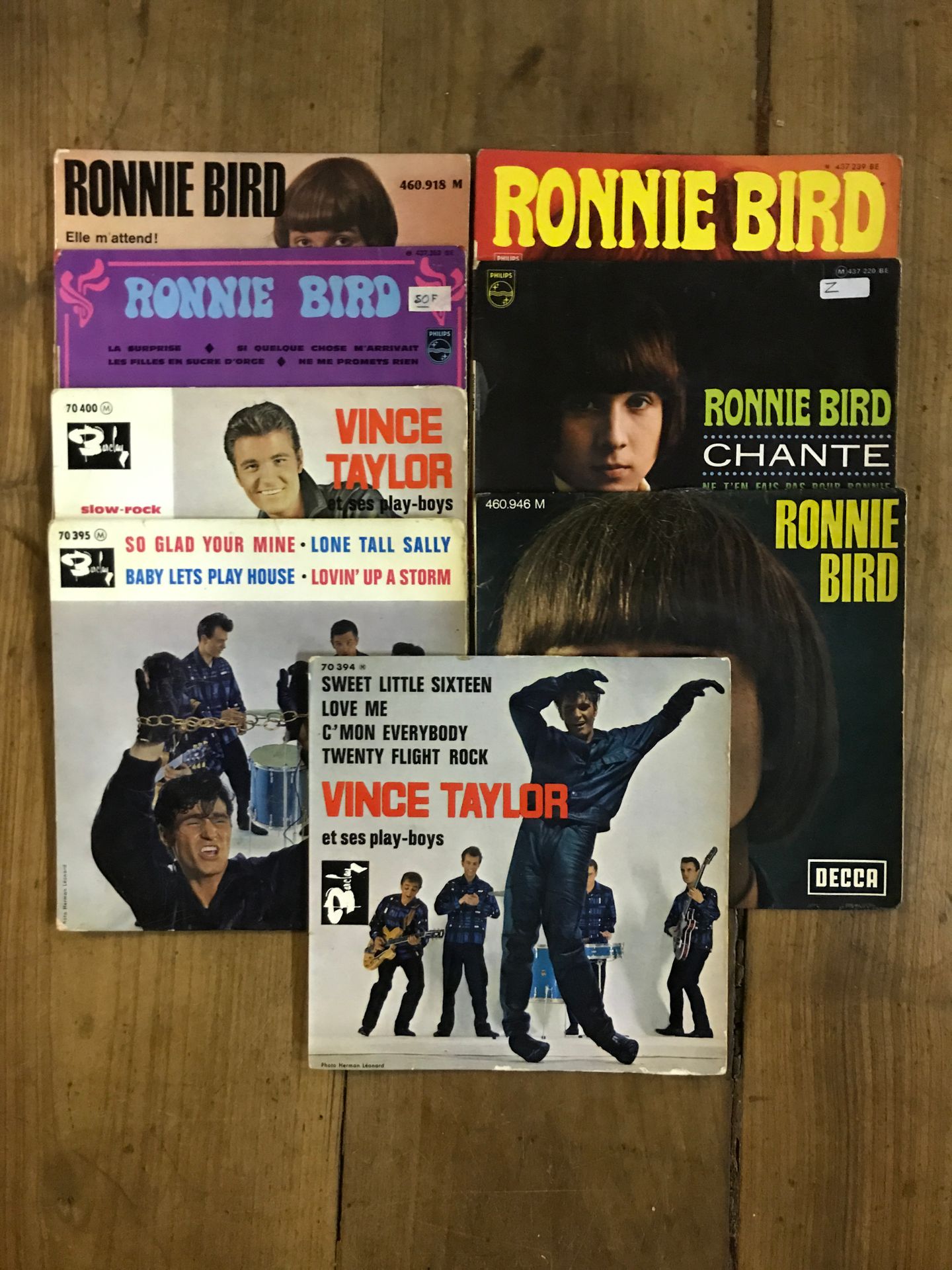 RONNIE BIRD, VINCE TAYLO Lot de 5 disques 45 tours 4 titres de Ronnie Bird et 3 &hellip;