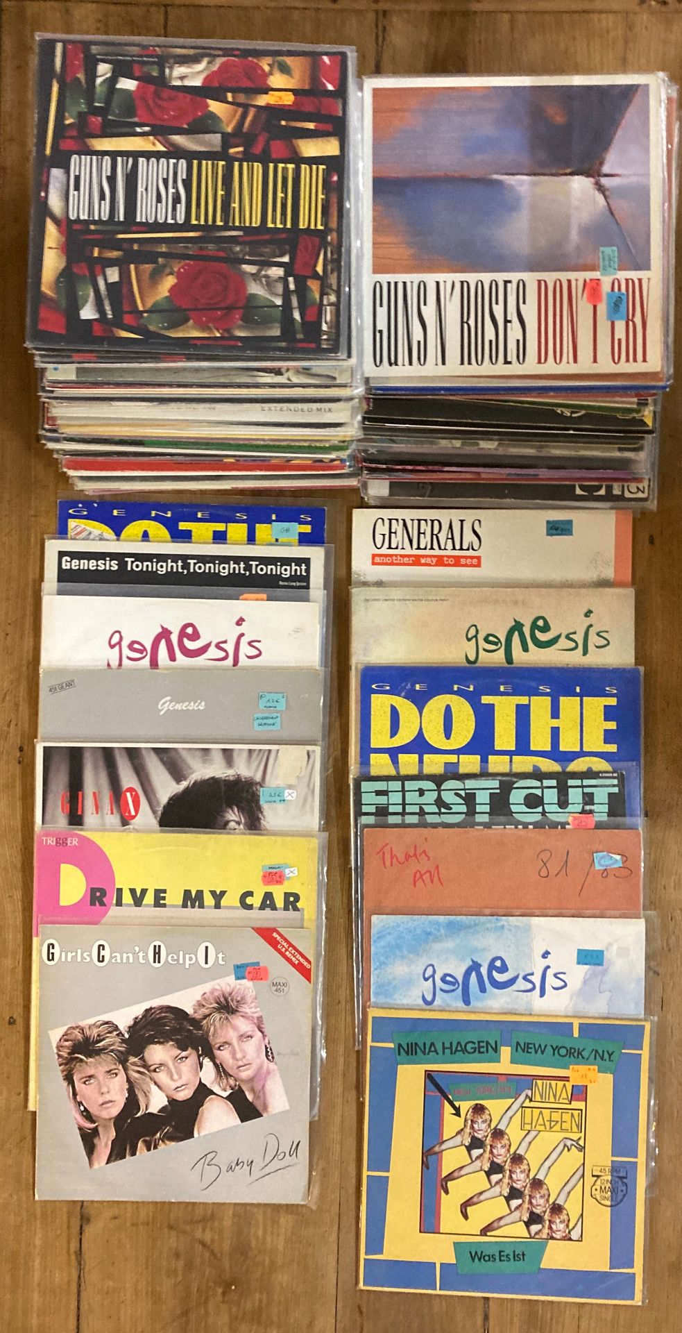 Null Lot of 100 Maxi 45 rpm records of Pop, rock, dance,... From the 80's and 90&hellip;