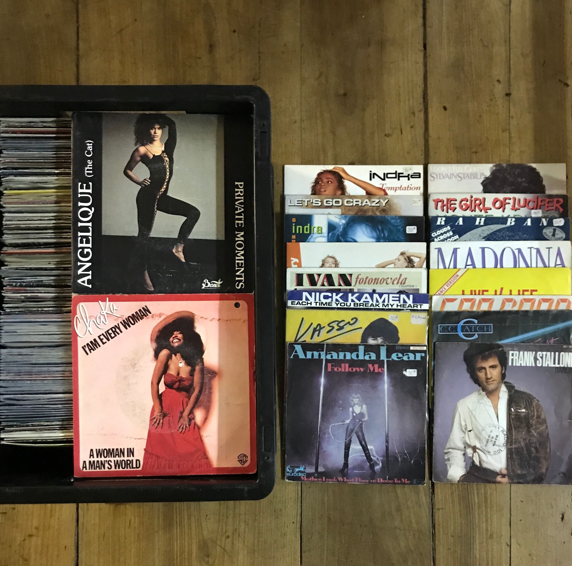 Null Lot de 200 disques 45 tours de Pop, Rock, Disco, Dance,… des annees 70, 80 &hellip;