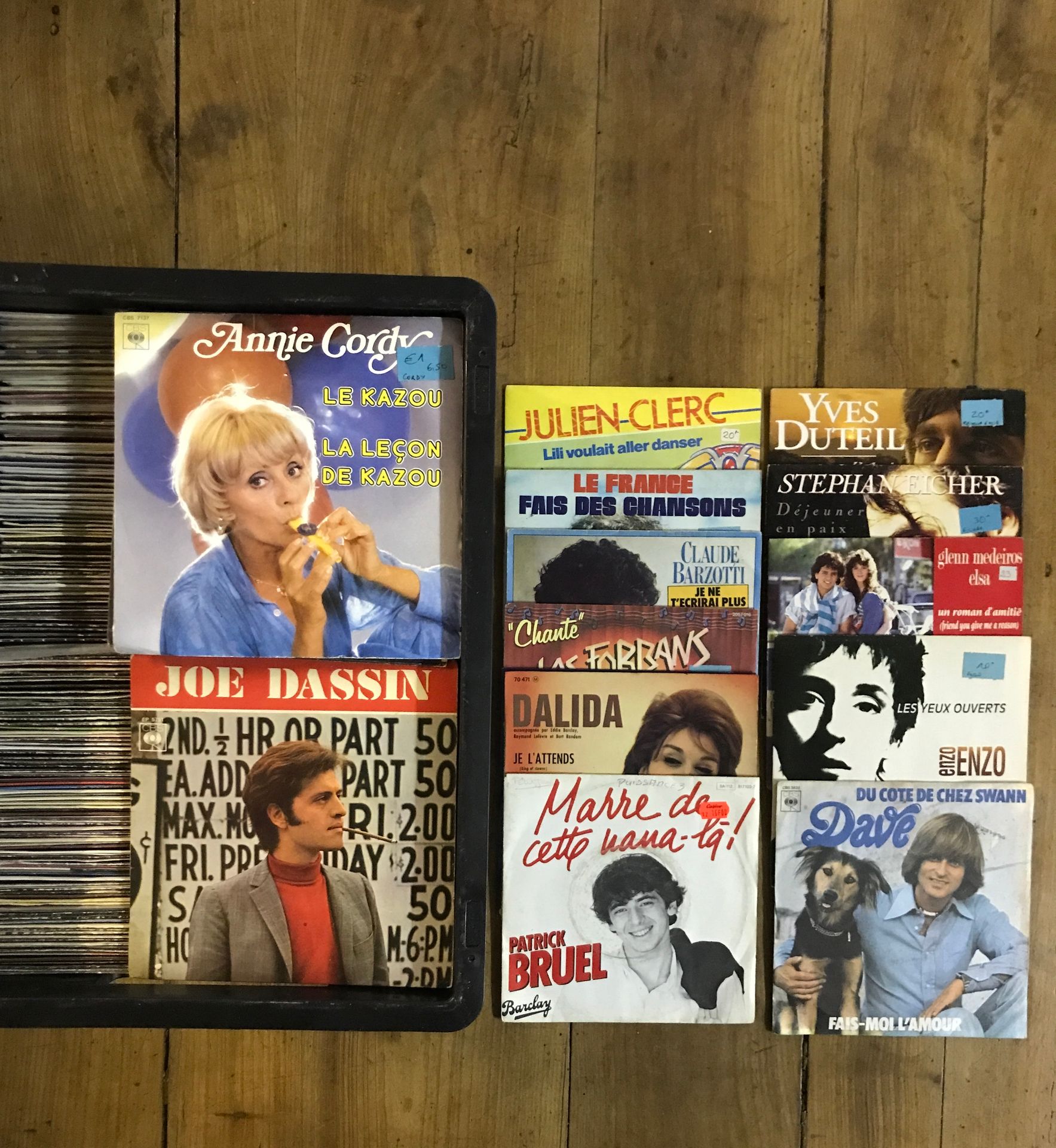Null Lote de 200 discos de 45 rpm de artistas franceses (Jean Jacques Goldman, C&hellip;