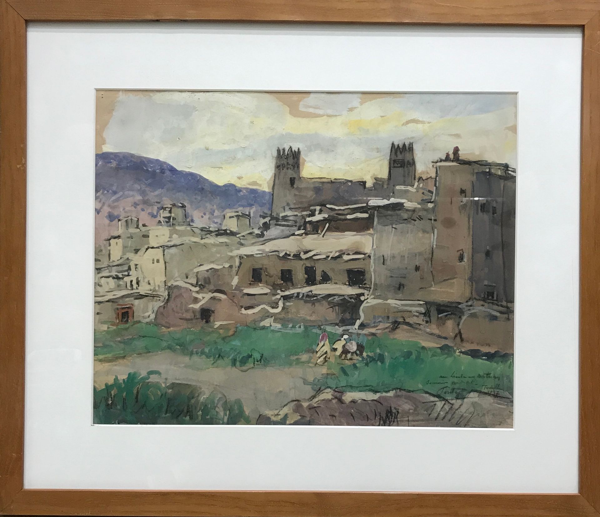 Null Jean PONTOY 1888-1968 TOUNFITE Gouache. Signed, titled and dated 1937 on th&hellip;