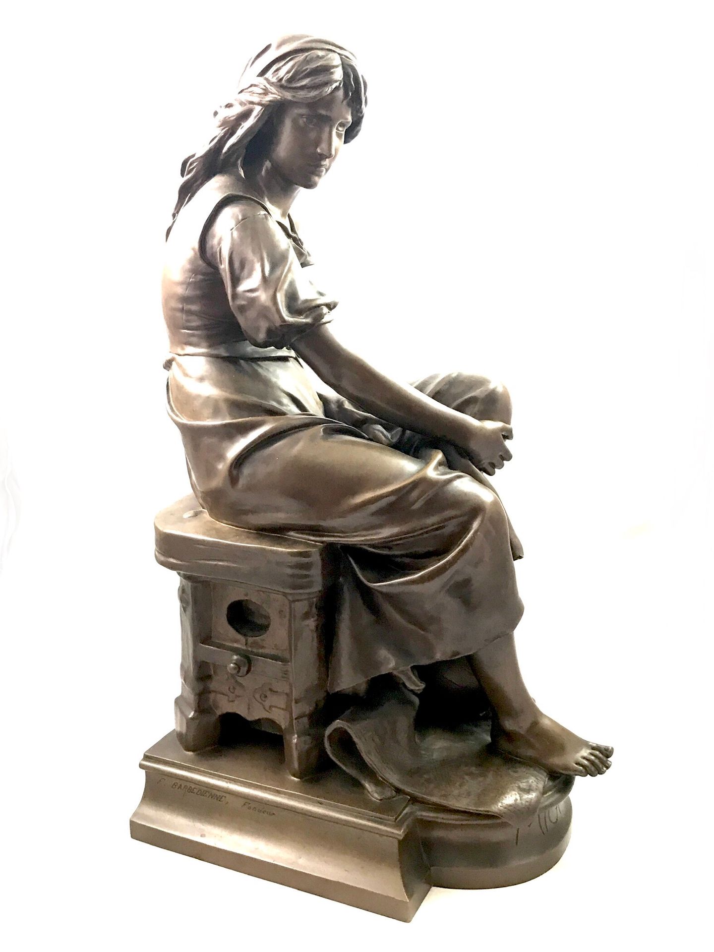 Null 欧仁-安托万-艾泽林 (1821-1902)

米尼翁，1880年

带有棕色铜锈的青铜器

53 x 28 x 21 厘米

有签名，基座上有标题，&hellip;