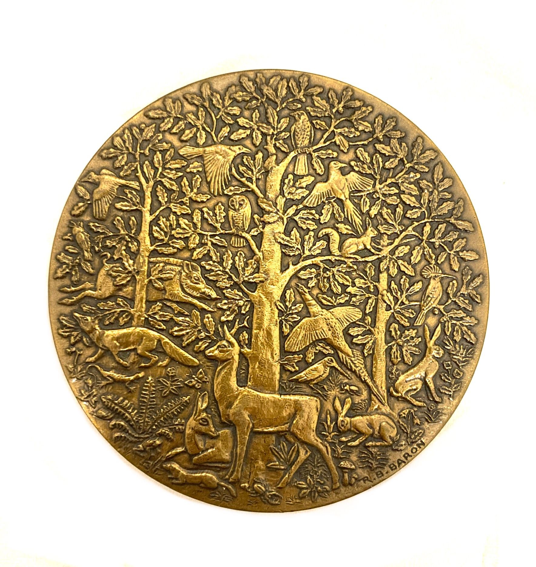 Null 
一枚代表天堂的铜质奖章。签名是BARON。直径8厘米。