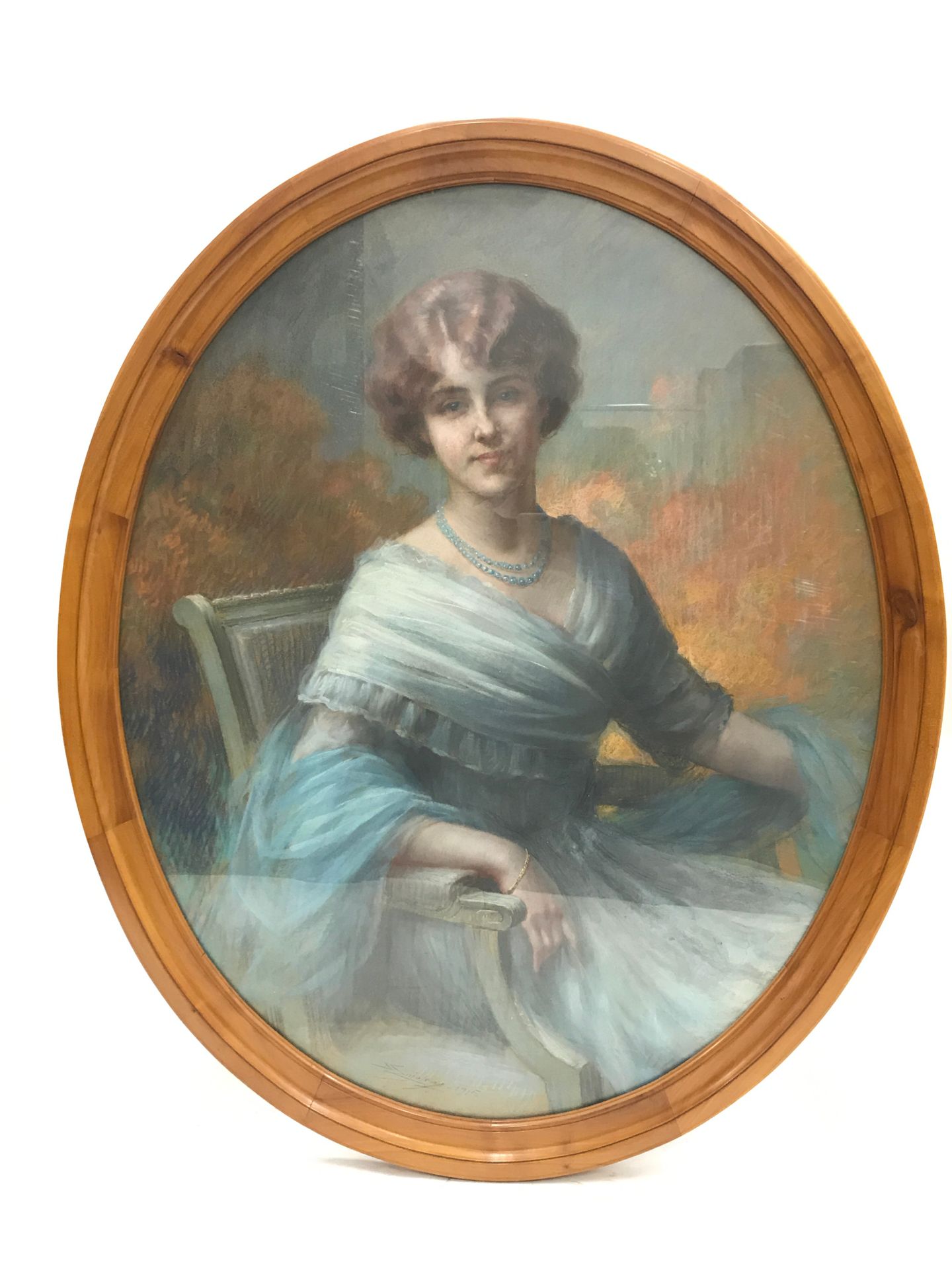 Null Delphin ENJOLRAS 1857-1945年

一个优雅的女人的画像

粉笔画。

左下方有签名，日期为1915年。

高97厘米。长79厘&hellip;