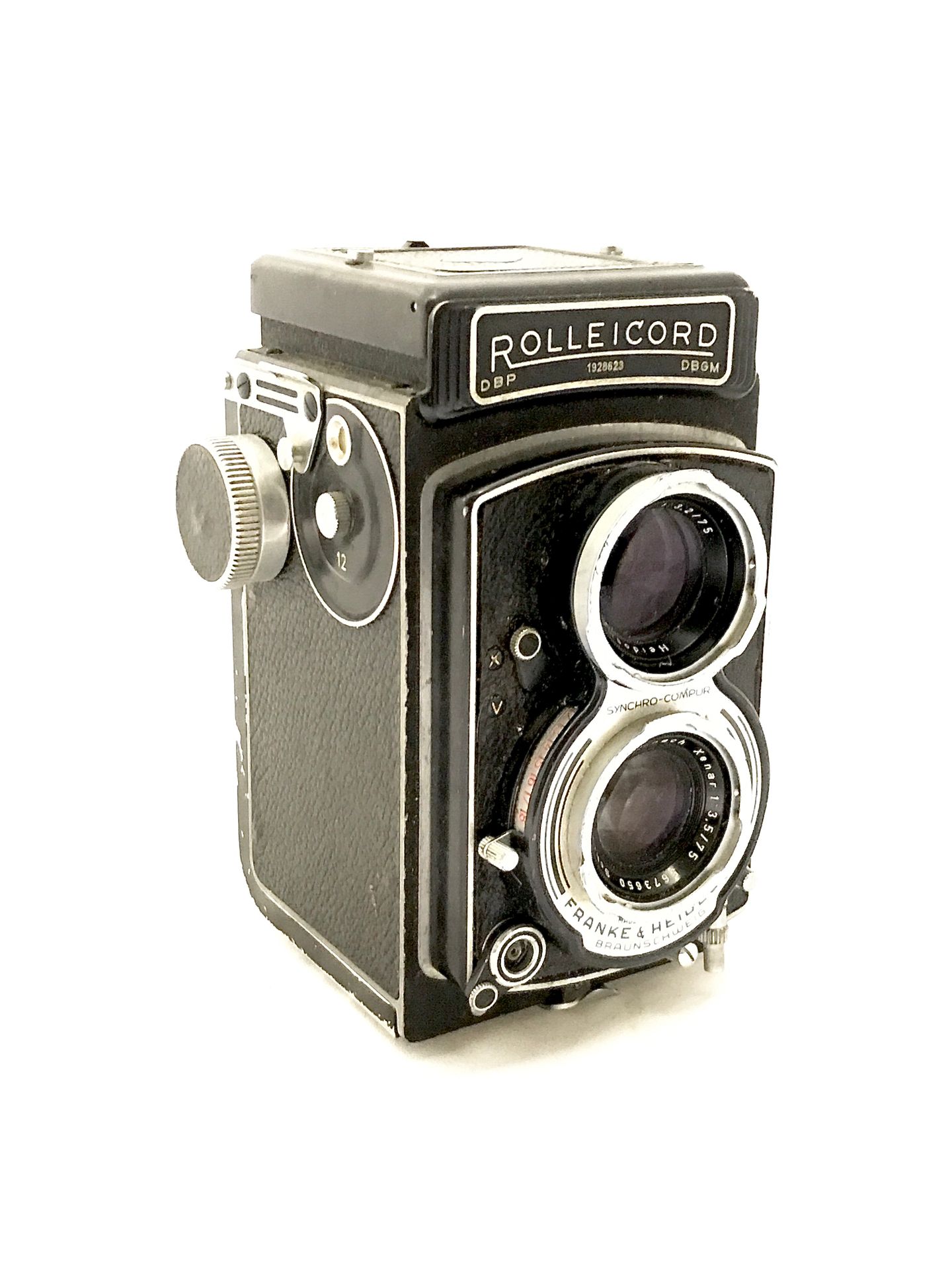Null ROLLEICORD, appareil photo en métal noir laqué. Haut. 14 cm. Larg. 10 cm. P&hellip;
