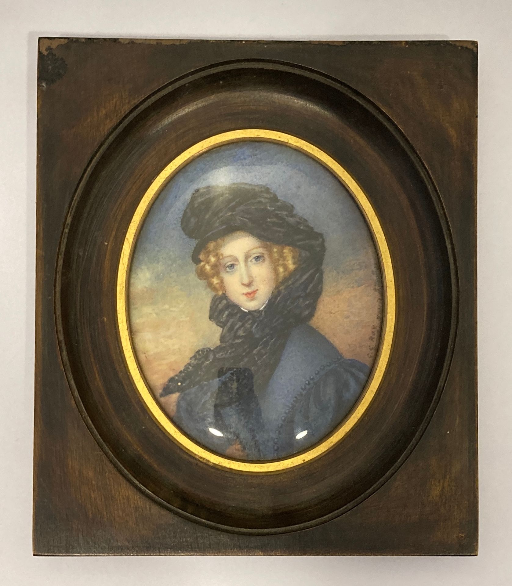 Null 
欧仁-伊萨贝伊1804-1886年后。比利时女王路易丝-玛丽-泰雷兹-夏洛特-伊莎贝尔-奥尔良的画像。签名在左边中间的微型画。高11.8厘米。