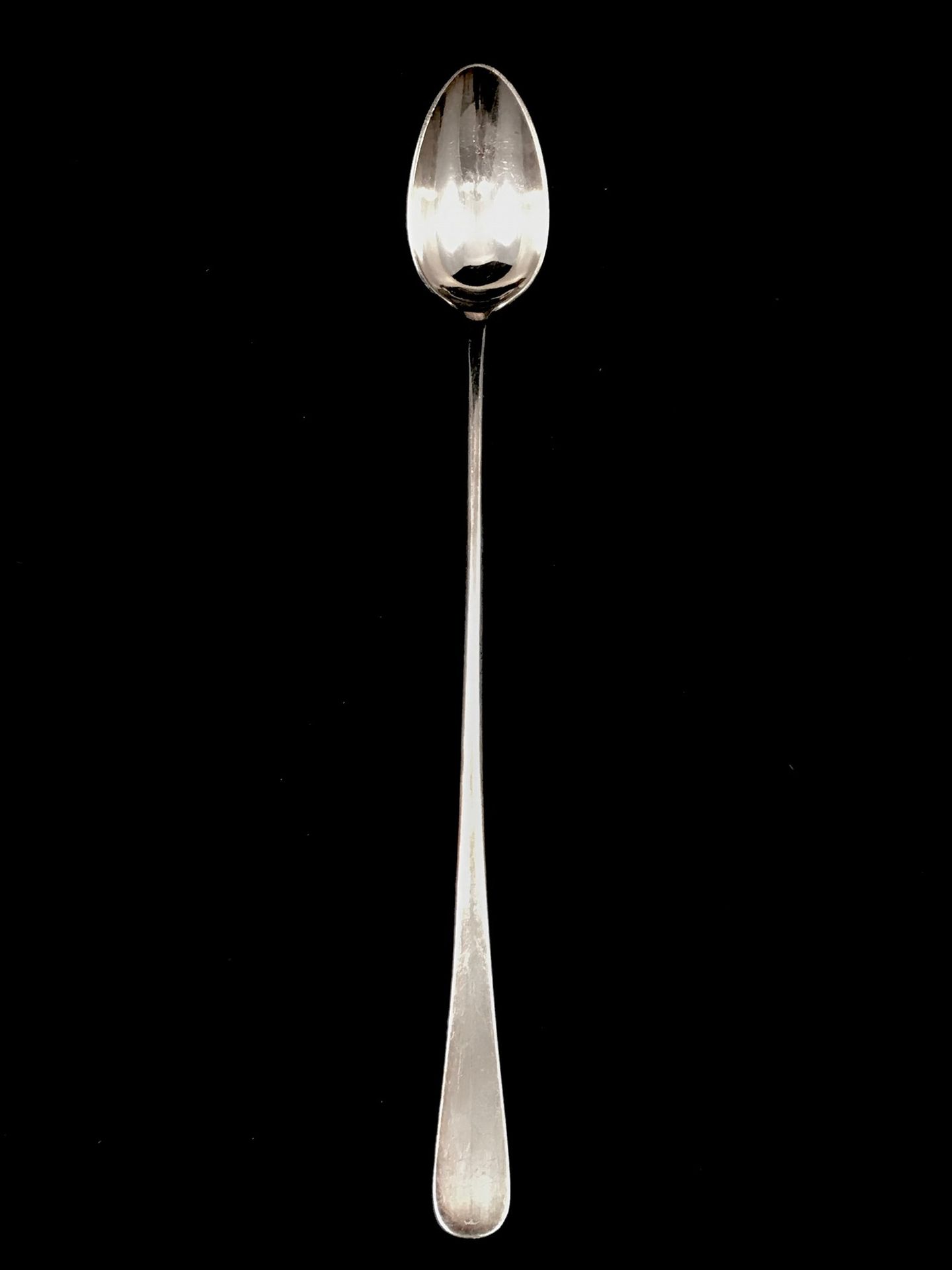 Null CHRISTOFLE, cocktail spoon in silver plated metal. Length: 23,8 cm.