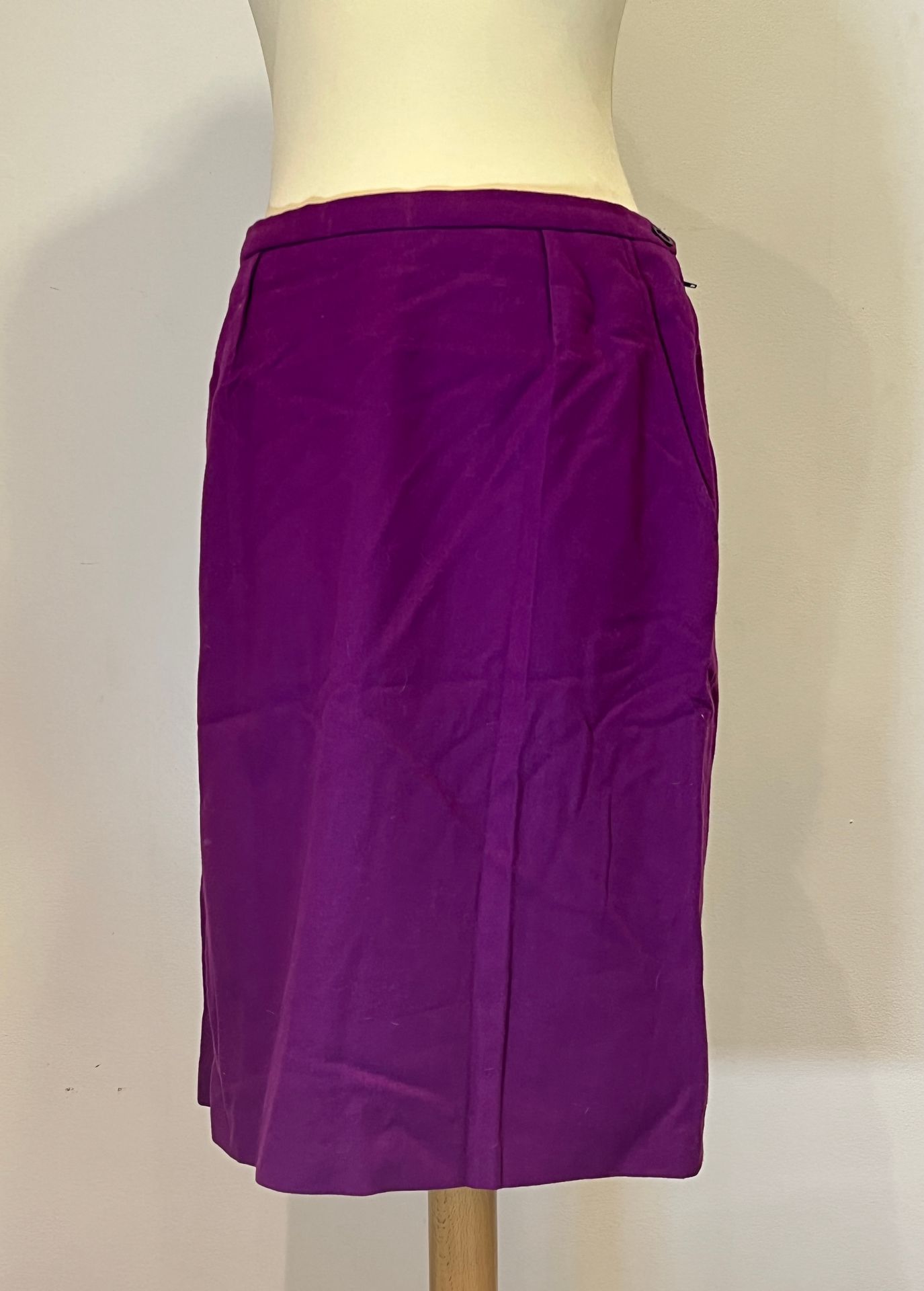 Null SAINT LAURENT RIVE GAUCHE - 黑白格子棉质内衬裙（42码）和紫色羊毛内衬裙（42码）