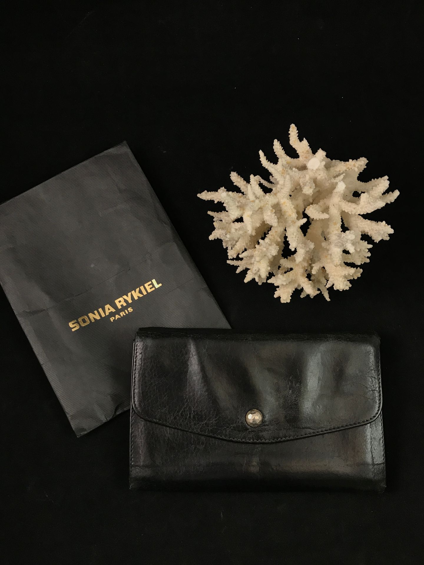 Null Sonia Rykiel Black leather wallet. Condition of use.