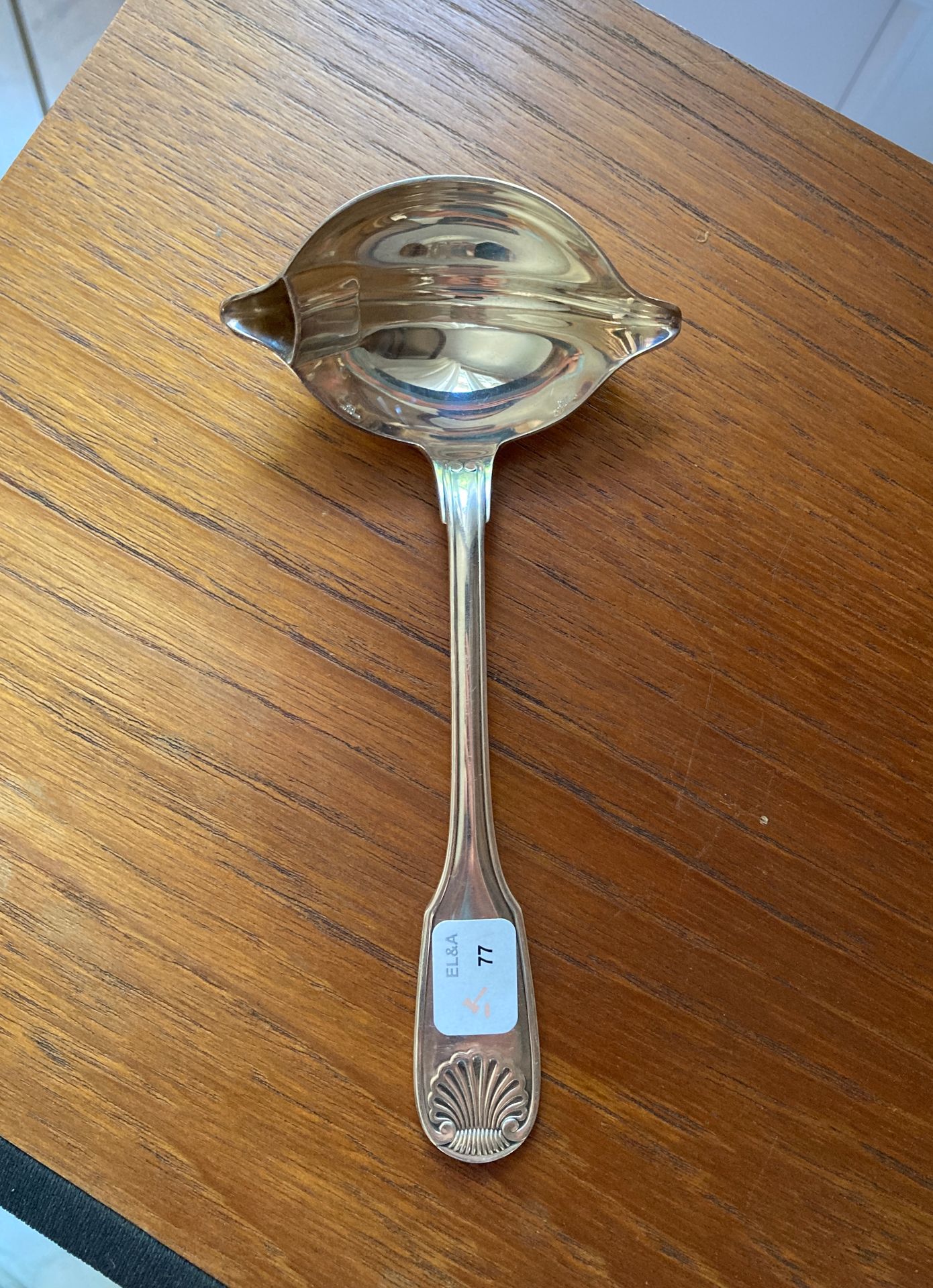 Null Christofle - Vendôme model, a sauce spoon, in silver plated metal.
