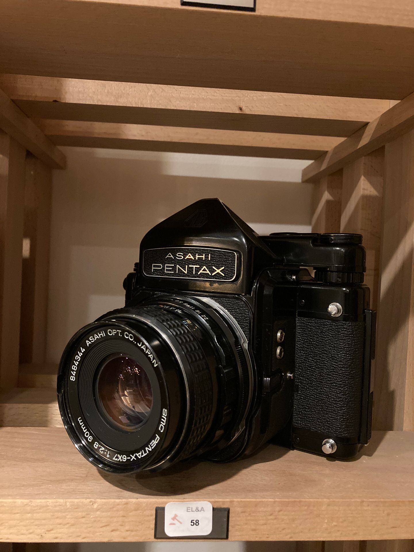 Null Asahi Pentax 6x7 camera with SMC Pentax 6x7 2.8/90 mm lens.