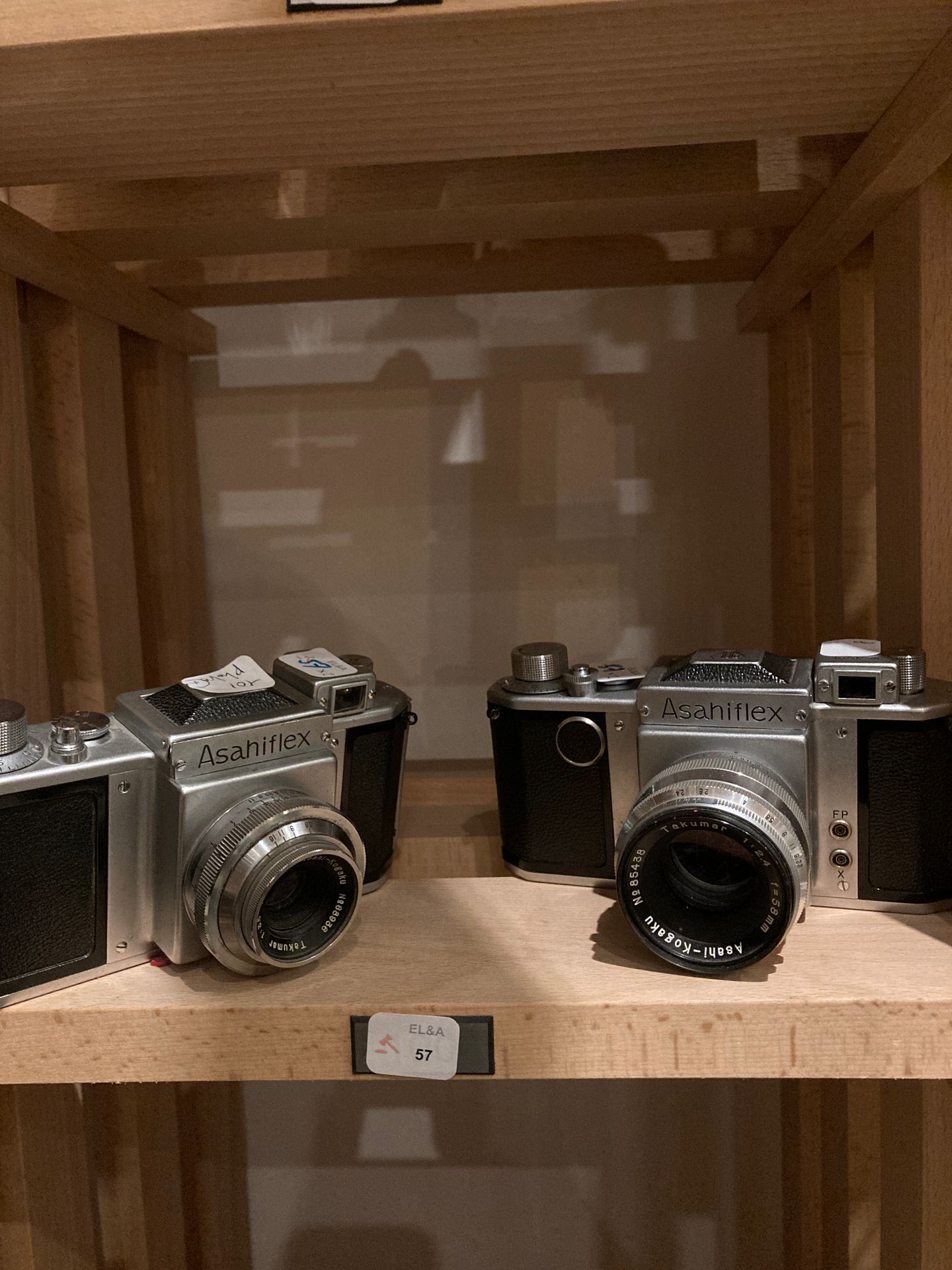 Null Set of two Asahiflex cameras with Takumar 3.5/50 mm and Takumar 2.4/58 mm l&hellip;